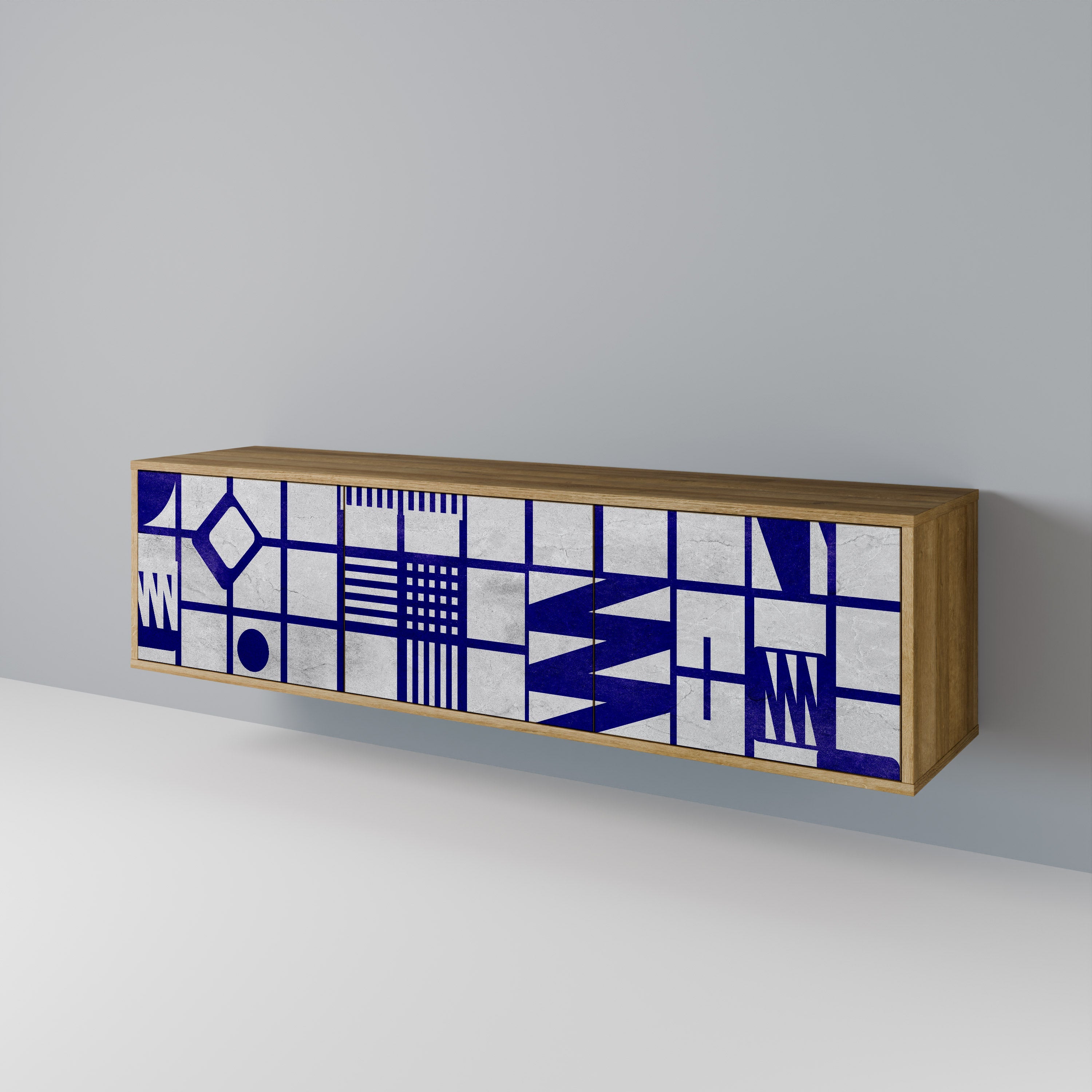 THE RIGHT PLACES TV-Lowboard mit 3 Türen in Eiche-Optik