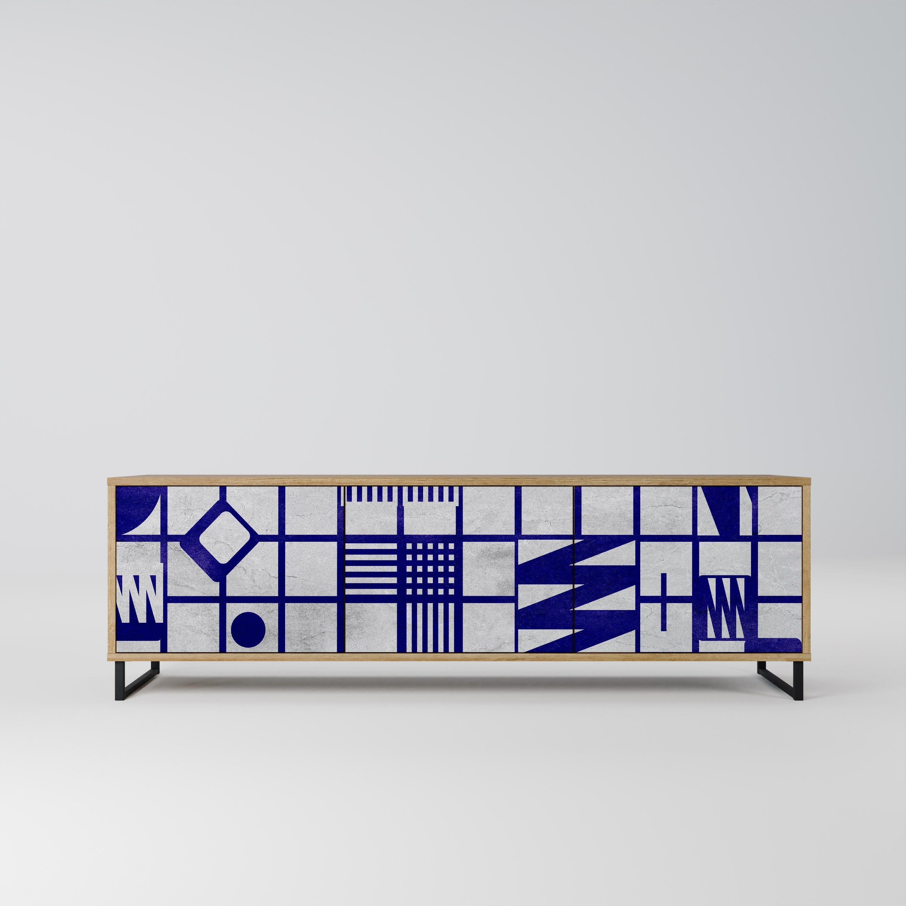 THE RIGHT PLACES TV-Lowboard mit 3 Türen in Eiche-Optik