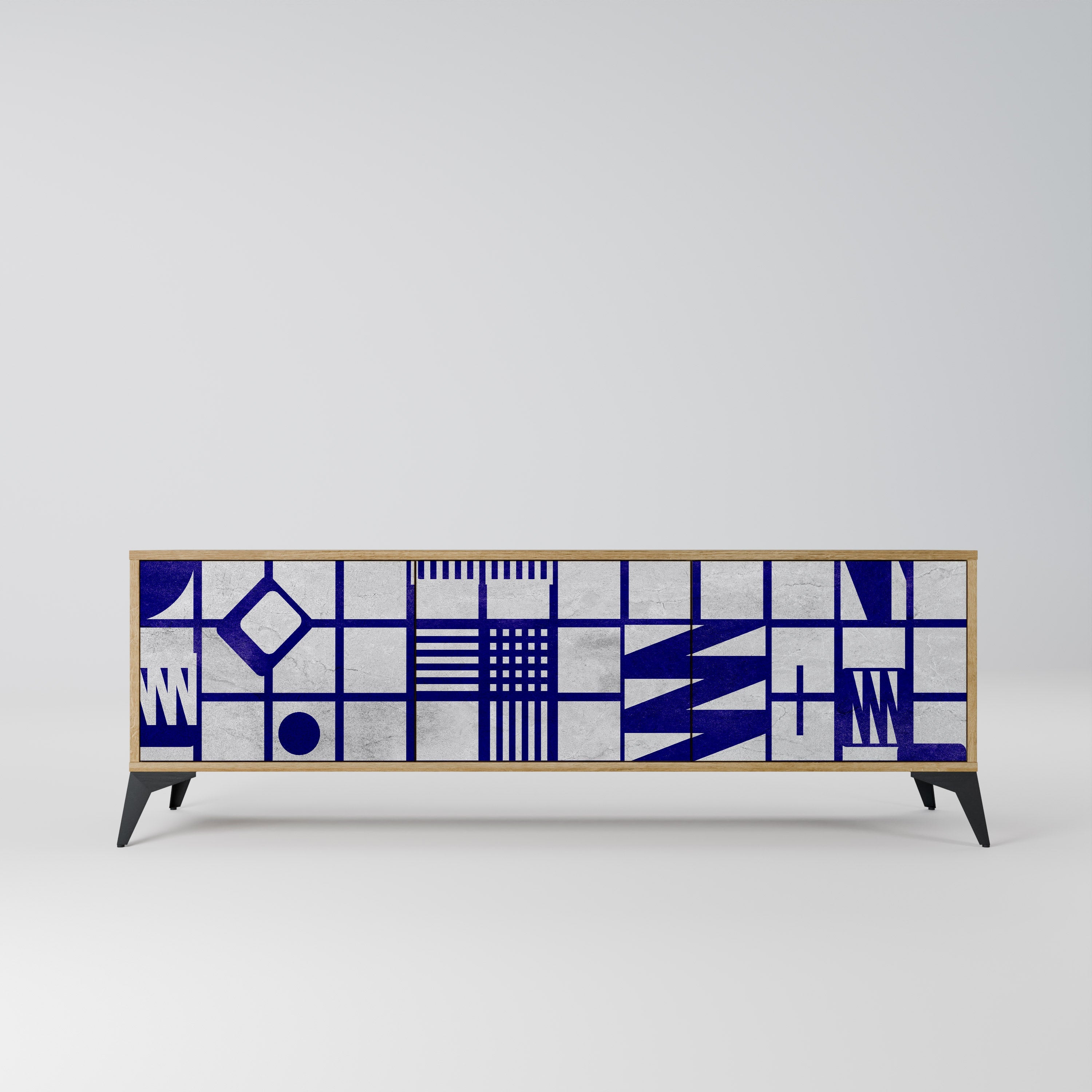 THE RIGHT PLACES TV-Lowboard mit 3 Türen in Eiche-Optik