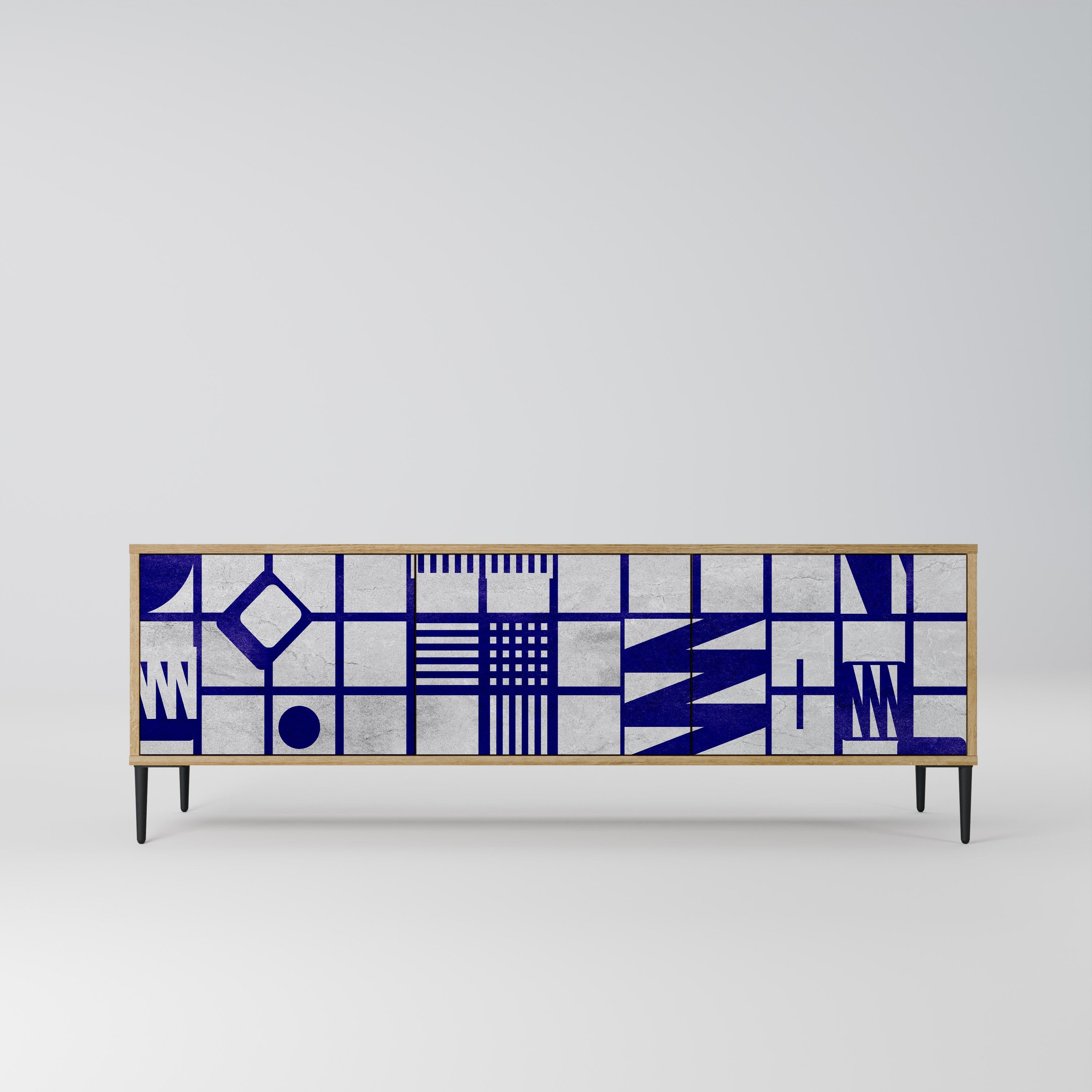 THE RIGHT PLACES TV-Lowboard mit 3 Türen in Eiche-Optik