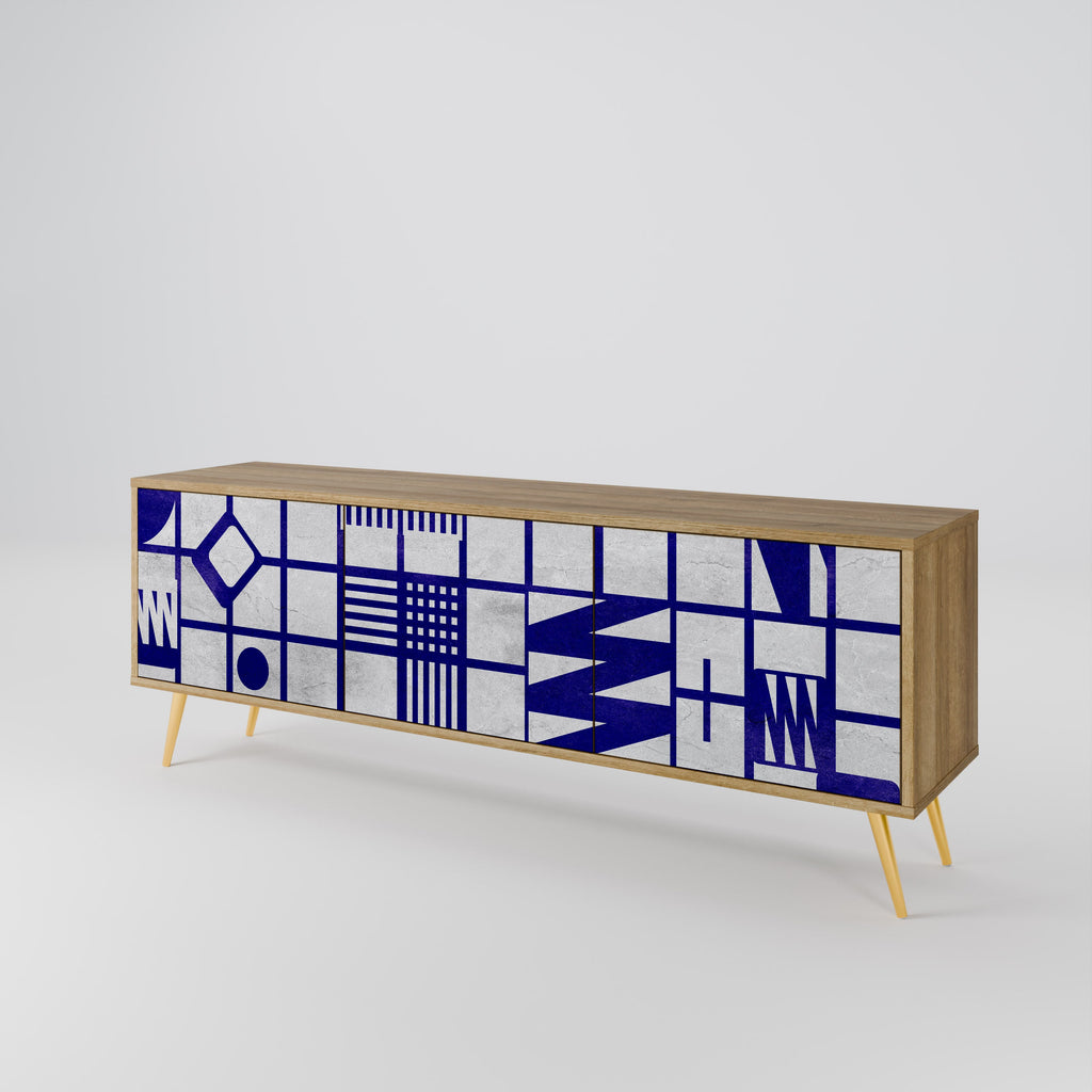 THE RIGHT PLACES TV-Lowboard mit 3 Türen in Eiche-Optik