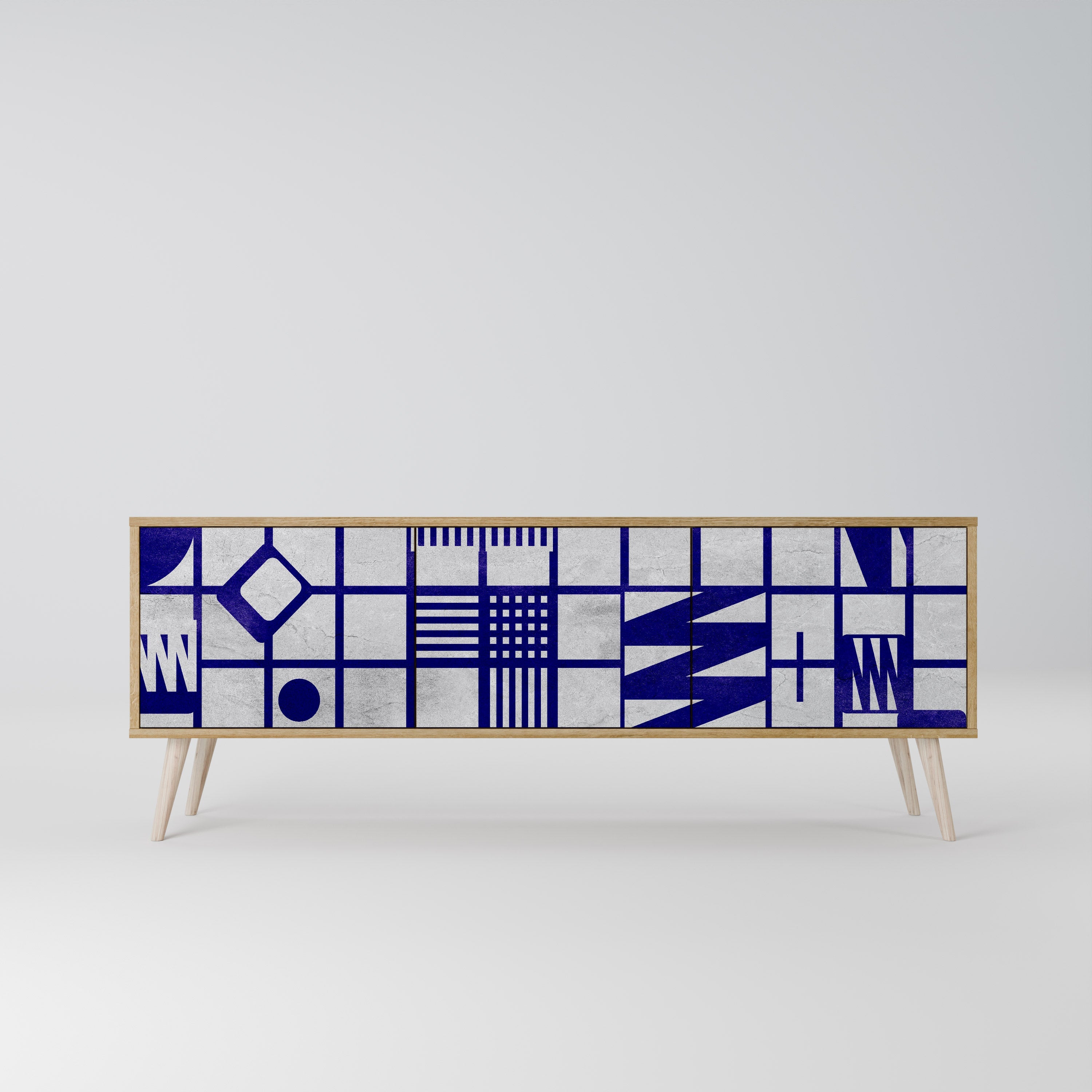 THE RIGHT PLACES TV-Lowboard mit 3 Türen in Eiche-Optik