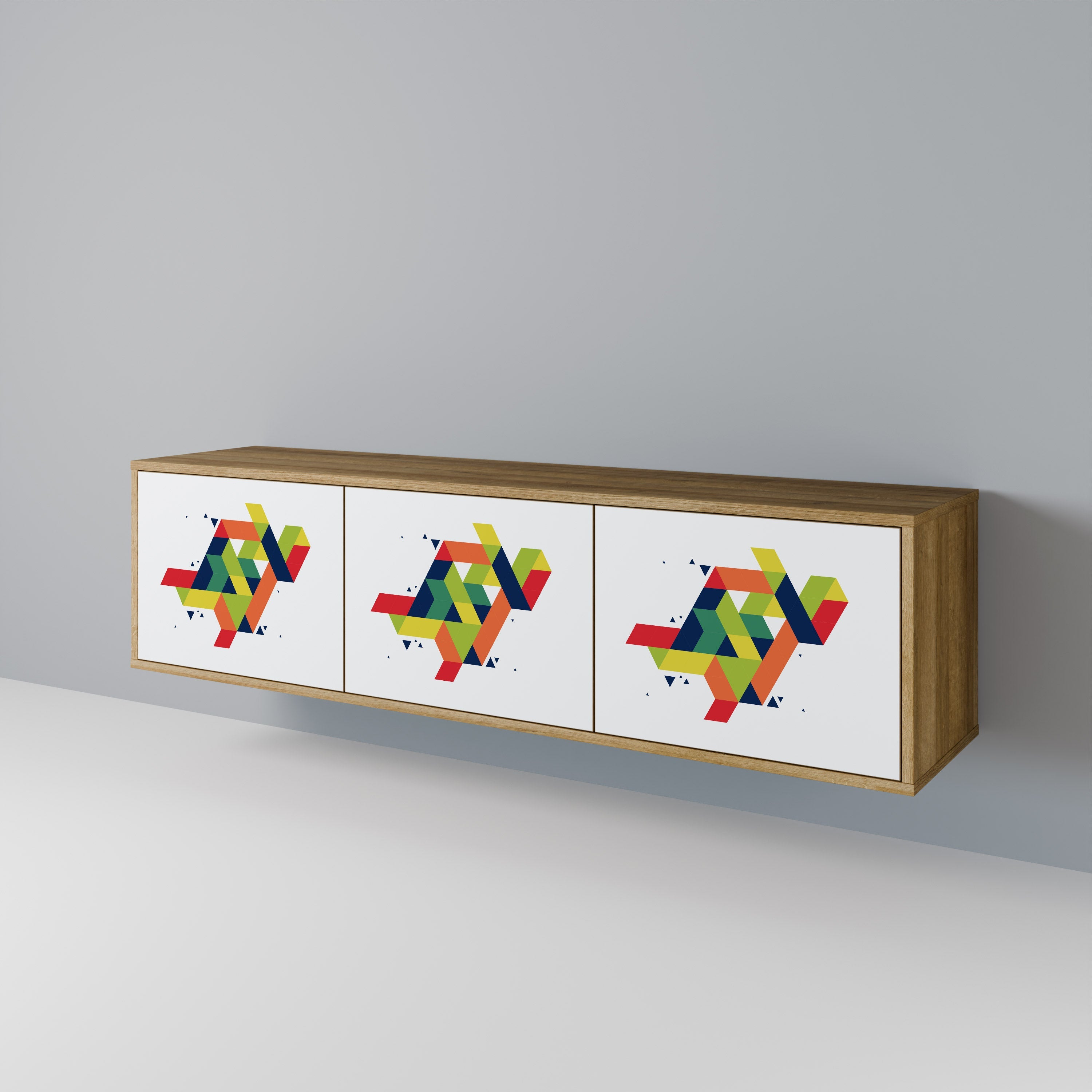 FUTURE SIGN TV-Lowboard mit 3 Türen in Eiche-Optik