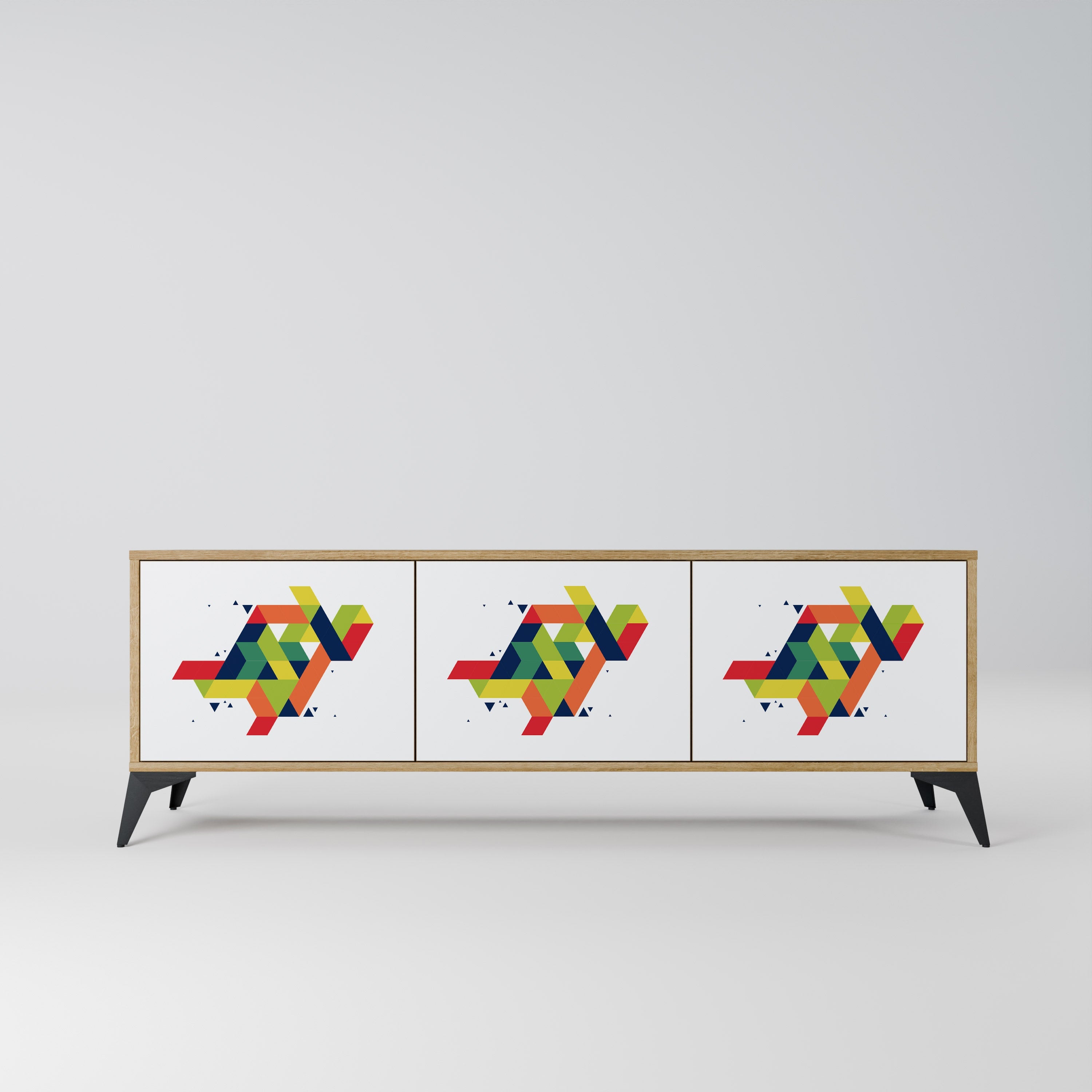 FUTURE SIGN TV-Lowboard mit 3 Türen in Eiche-Optik