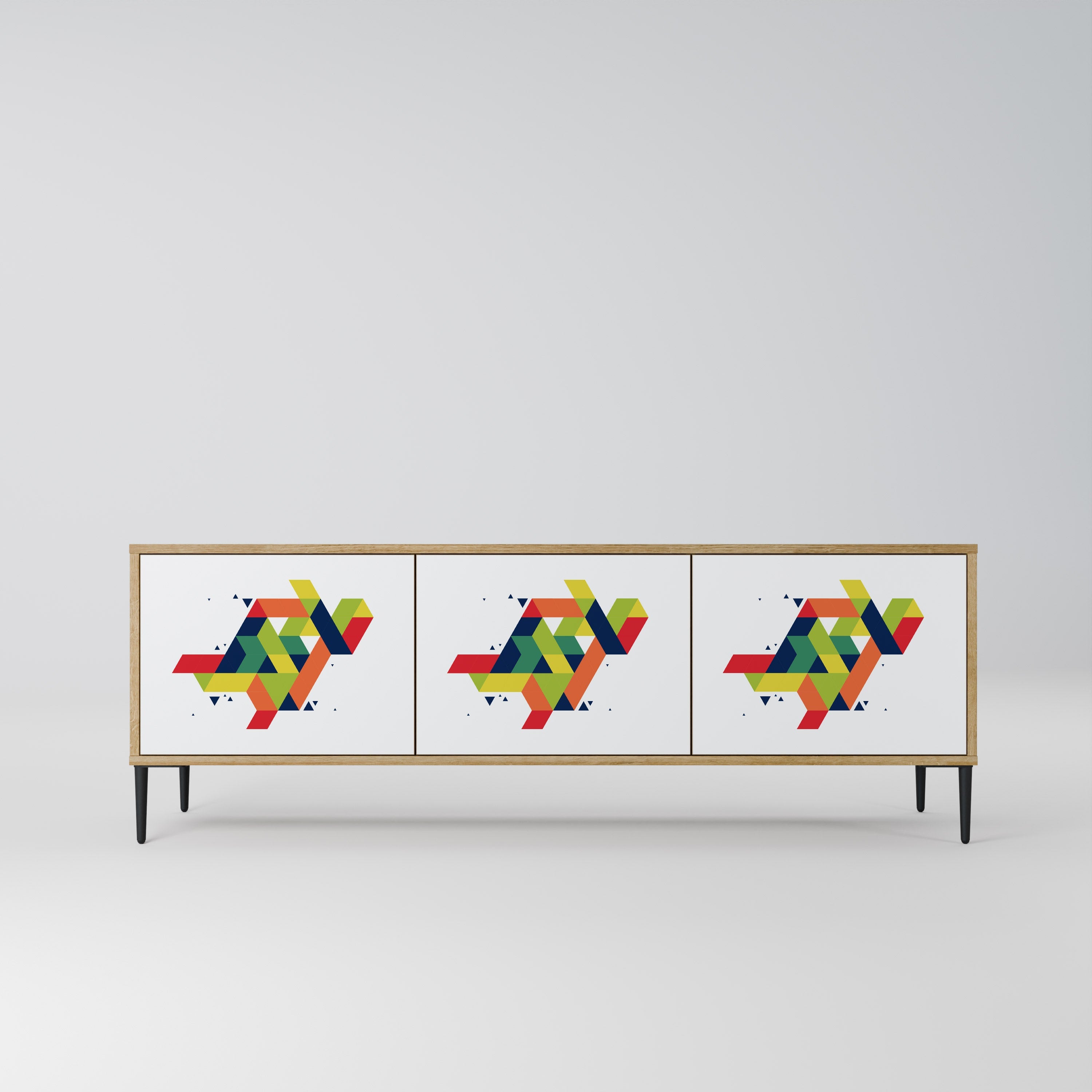 FUTURE SIGN TV-Lowboard mit 3 Türen in Eiche-Optik