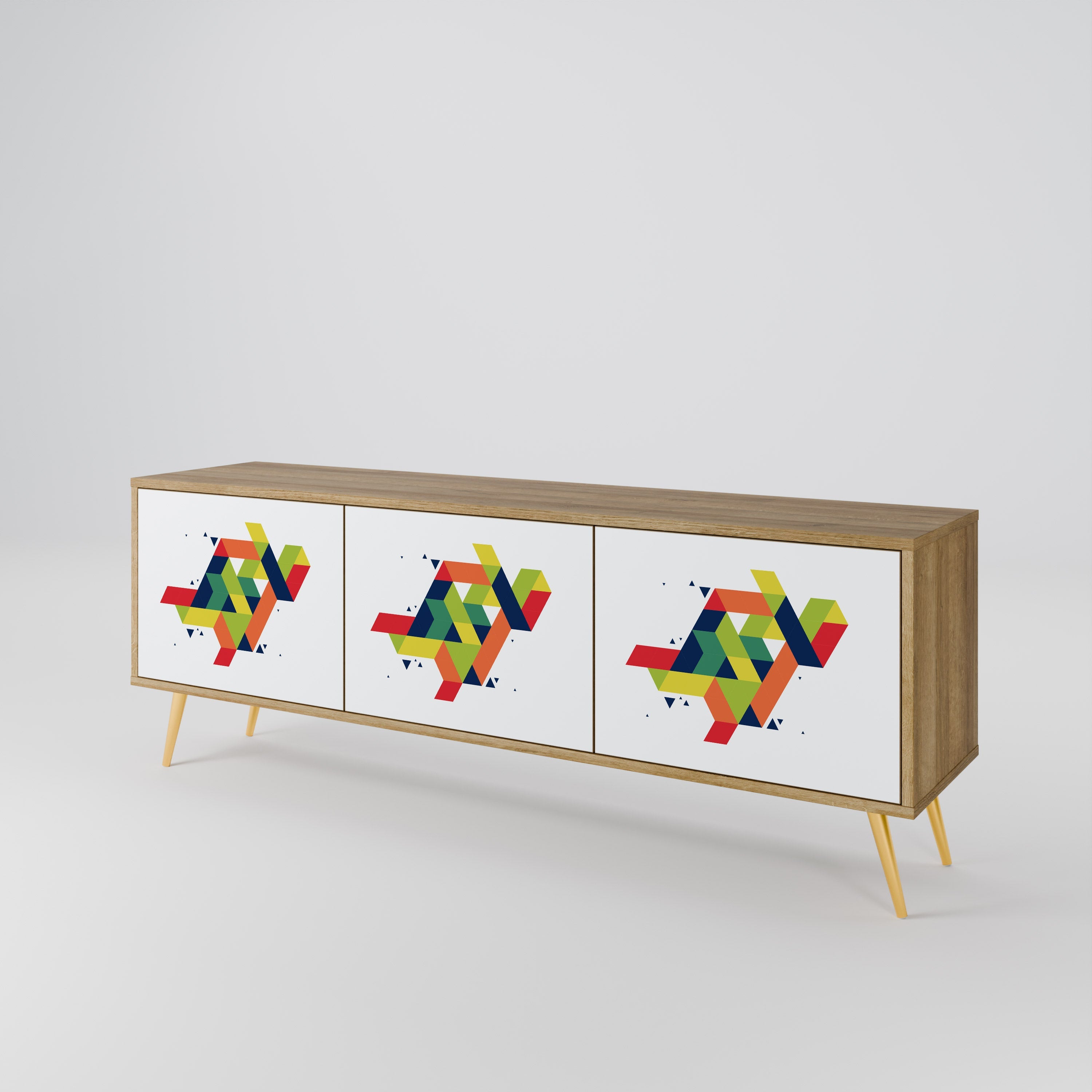 FUTURE SIGN TV-Lowboard mit 3 Türen in Eiche-Optik