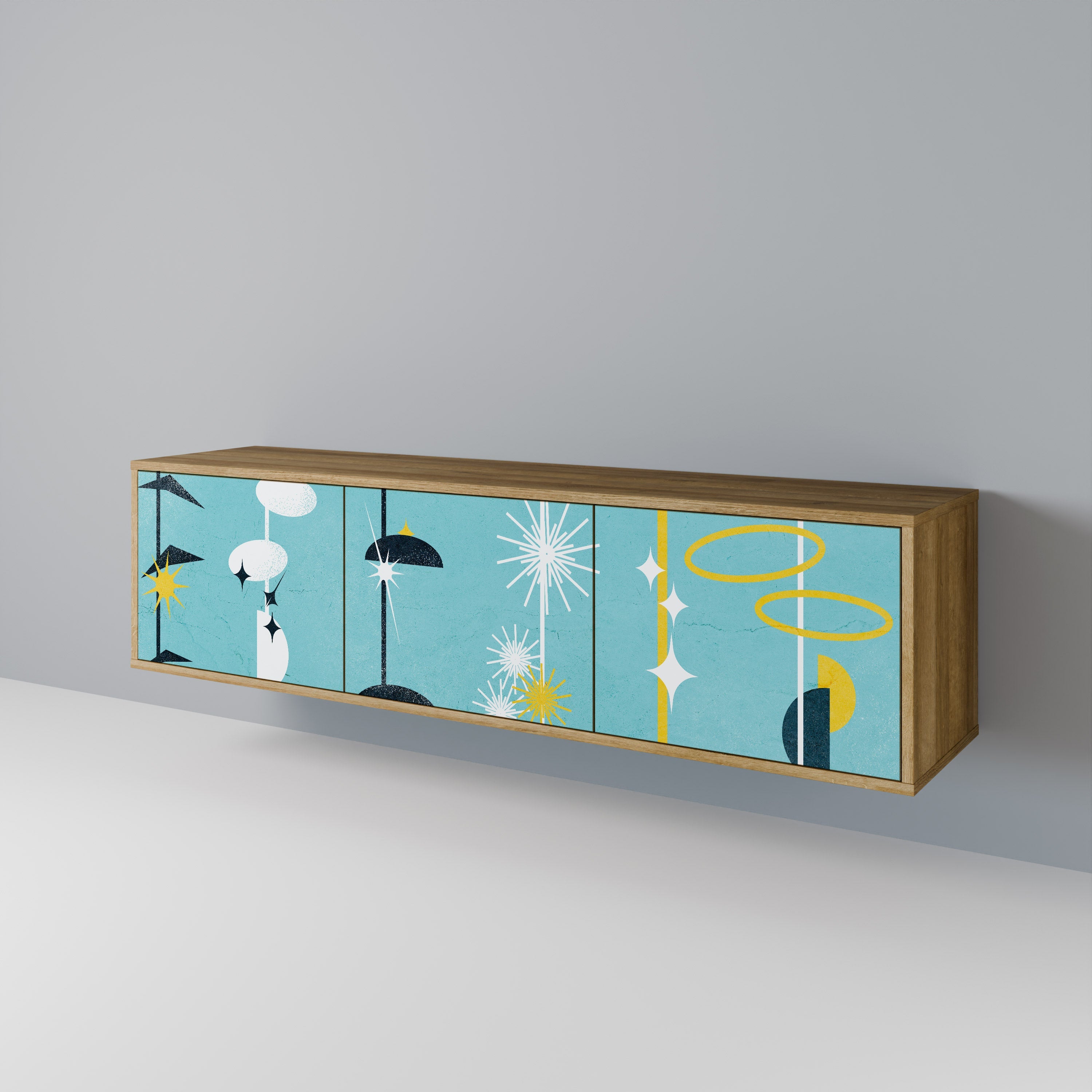 PATHS TO HAPPINESS TV-Lowboard mit 3 Türen in Eiche-Optik