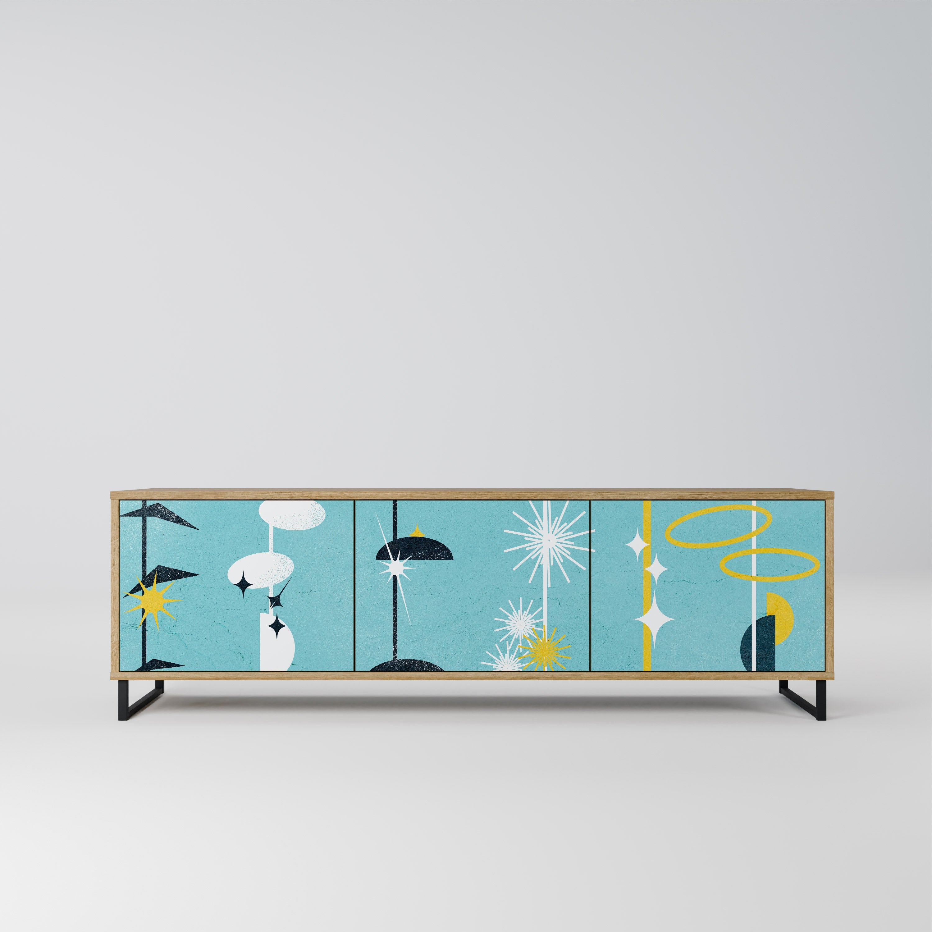 PATHS TO HAPPINESS TV-Lowboard mit 3 Türen in Eiche-Optik