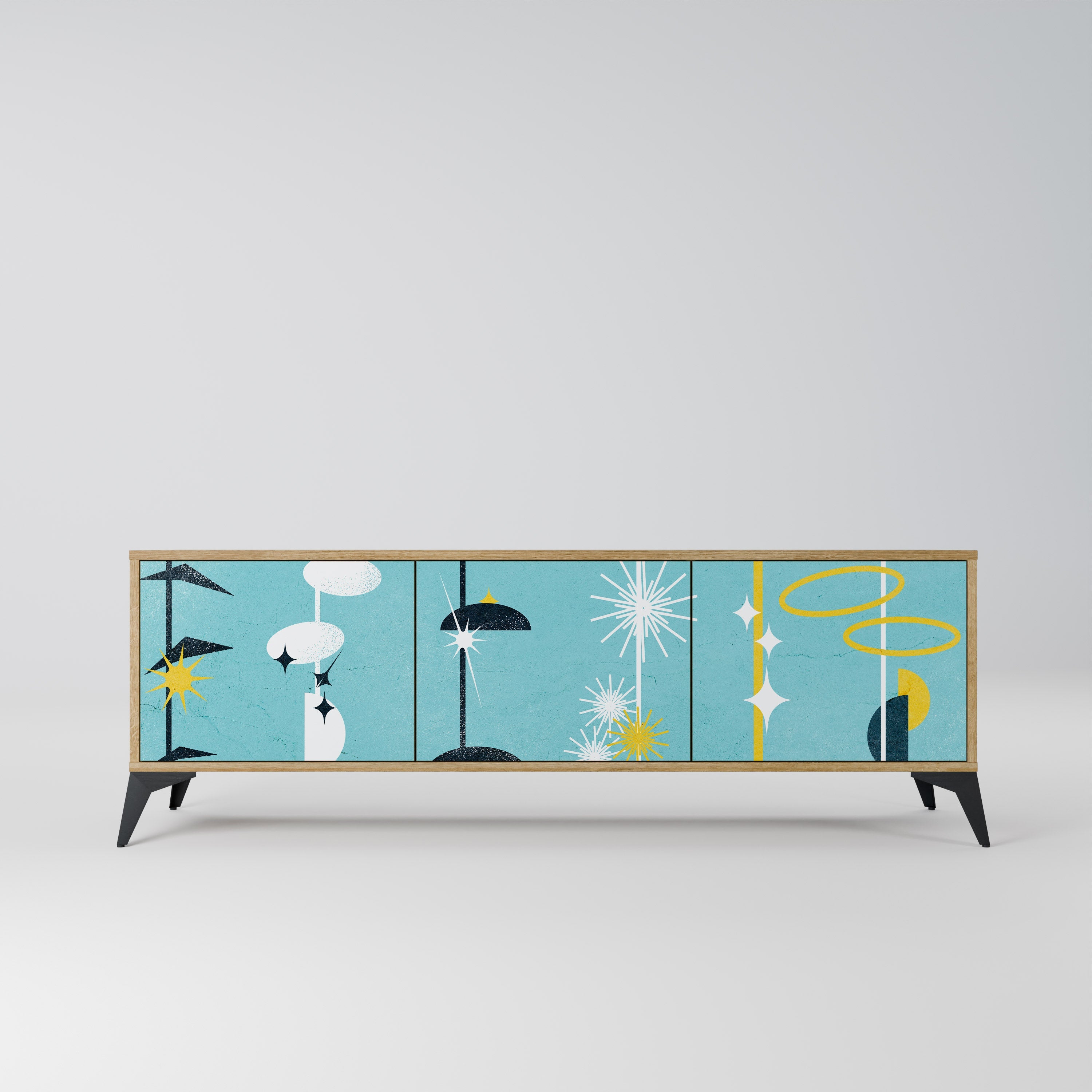 PATHS TO HAPPINESS TV-Lowboard mit 3 Türen in Eiche-Optik