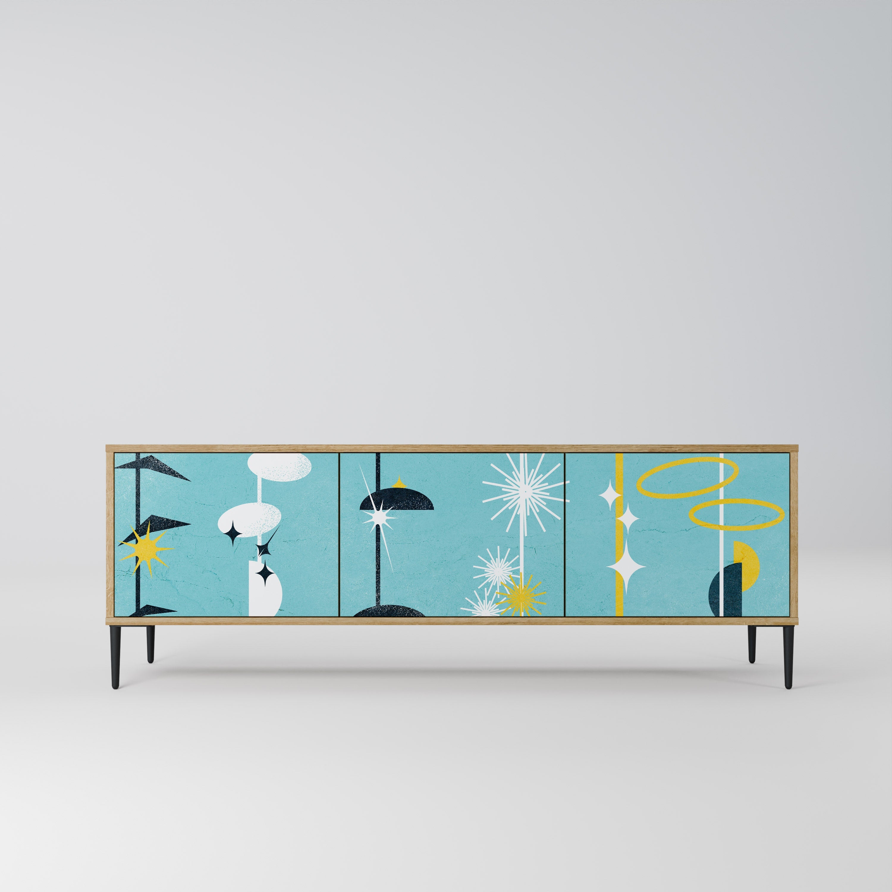 PATHS TO HAPPINESS TV-Lowboard mit 3 Türen in Eiche-Optik