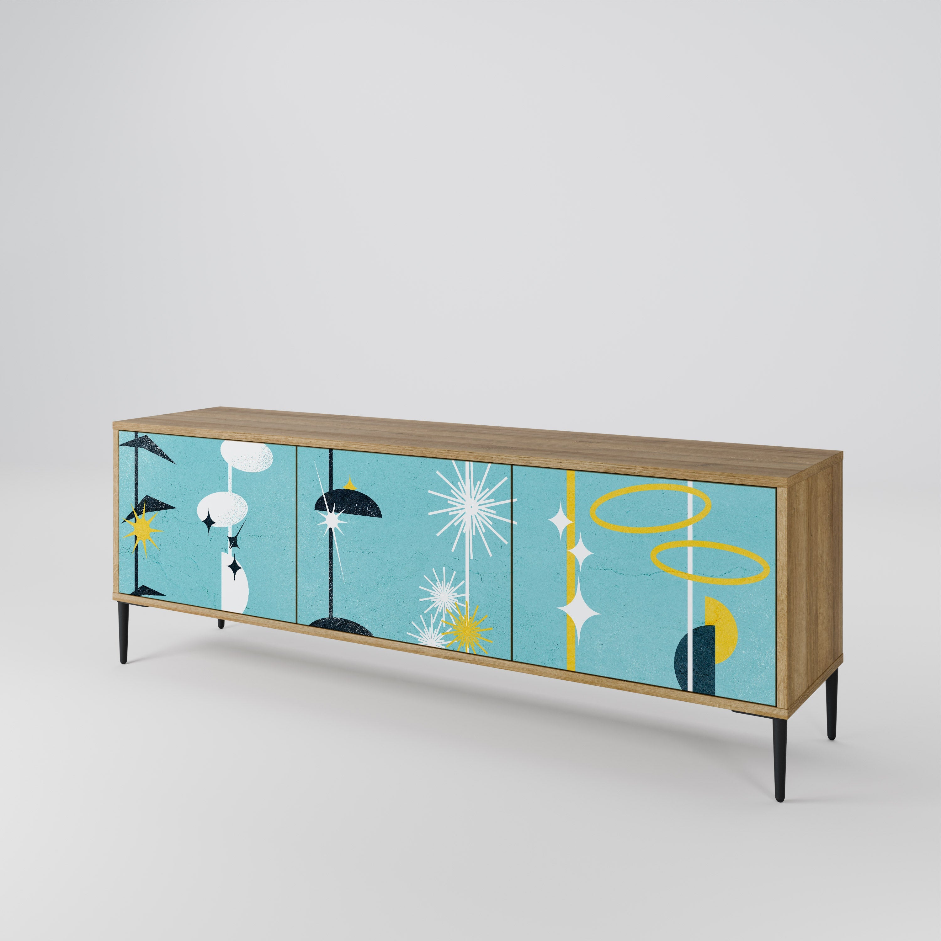 PATHS TO HAPPINESS TV-Lowboard mit 3 Türen in Eiche-Optik