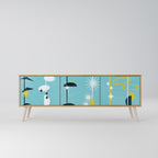 PATHS TO HAPPINESS TV-Lowboard mit 3 Türen in Eiche-Optik