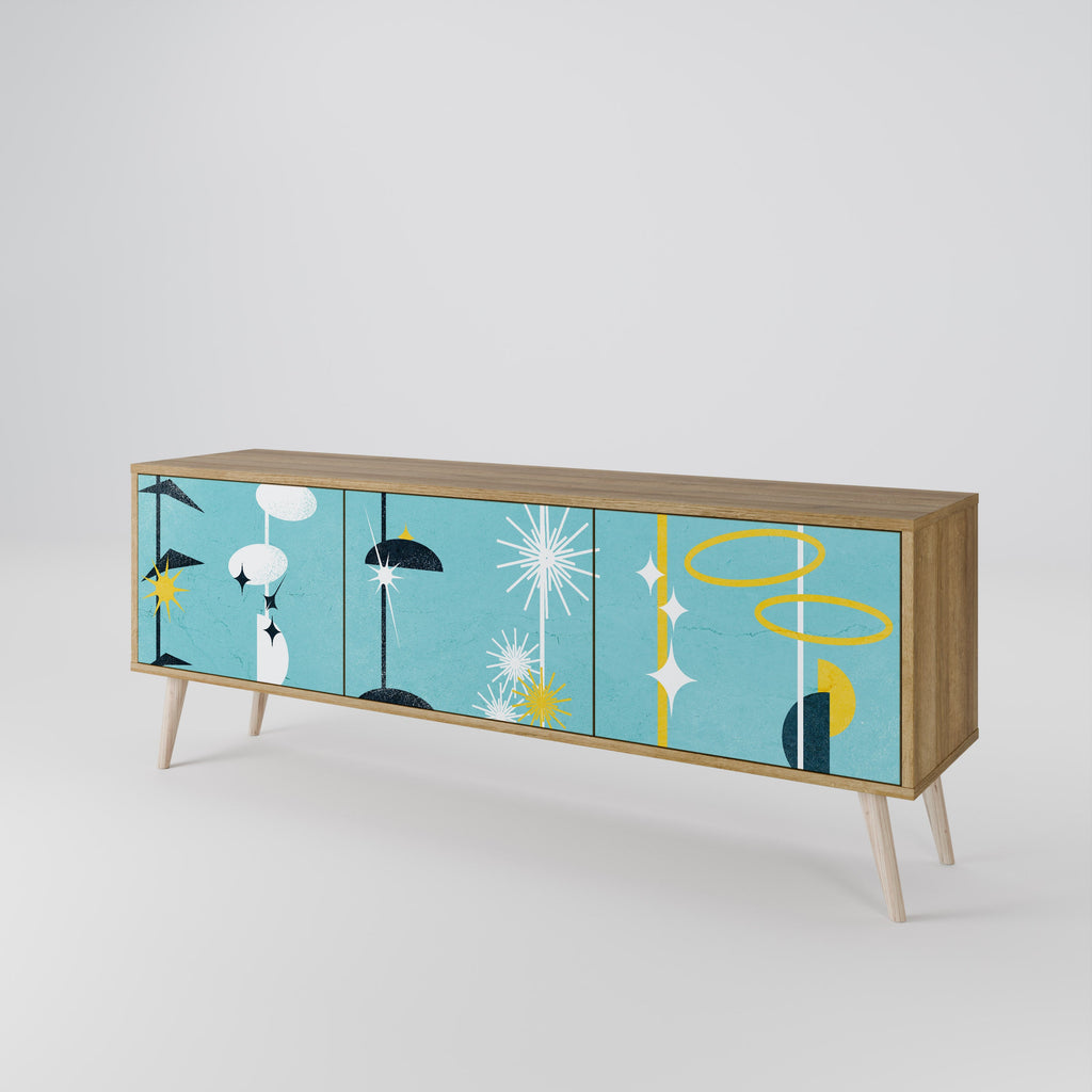 PATHS TO HAPPINESS TV-Lowboard mit 3 Türen in Eiche-Optik