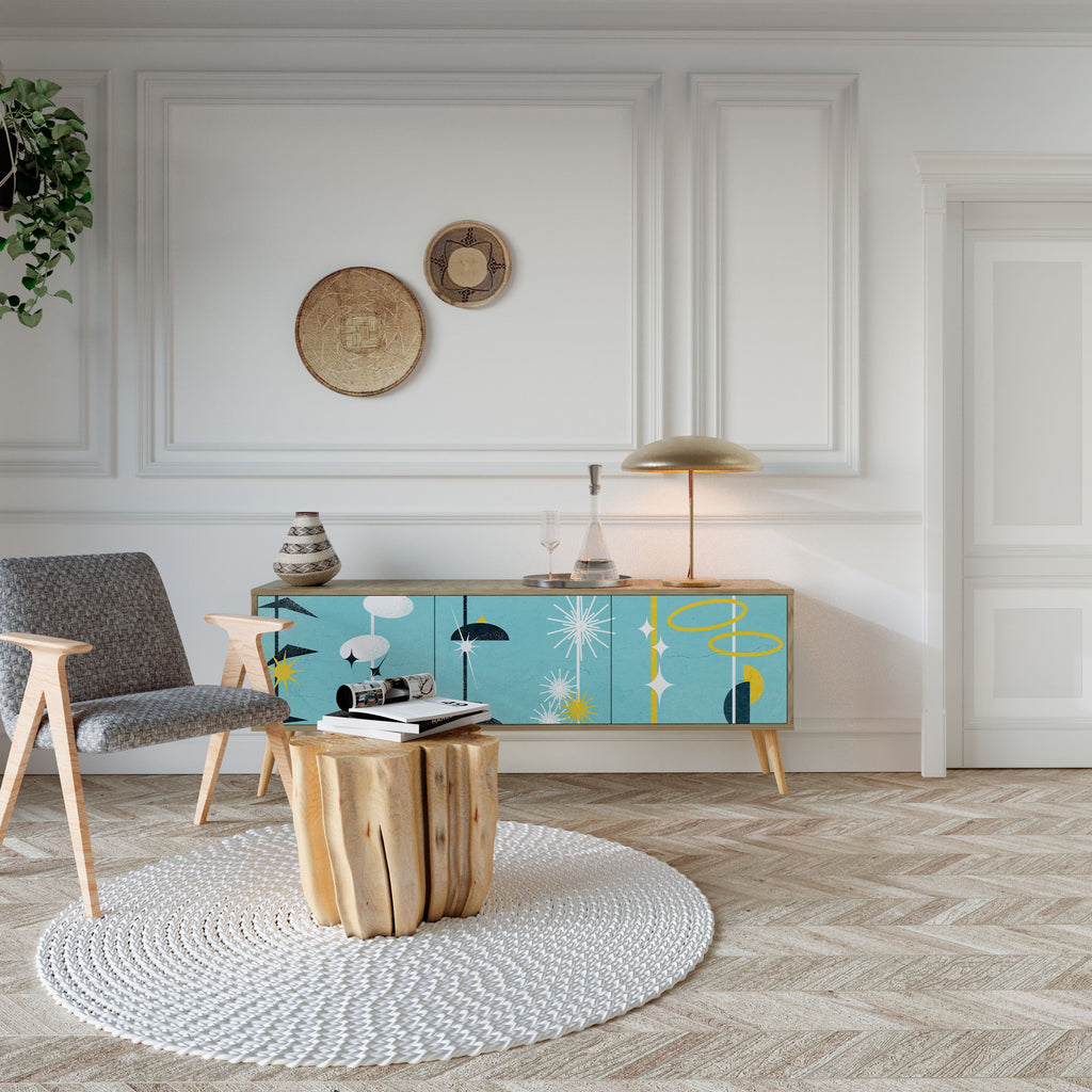 PATHS TO HAPPINESS TV-Lowboard mit 3 Türen in Eiche-Optik