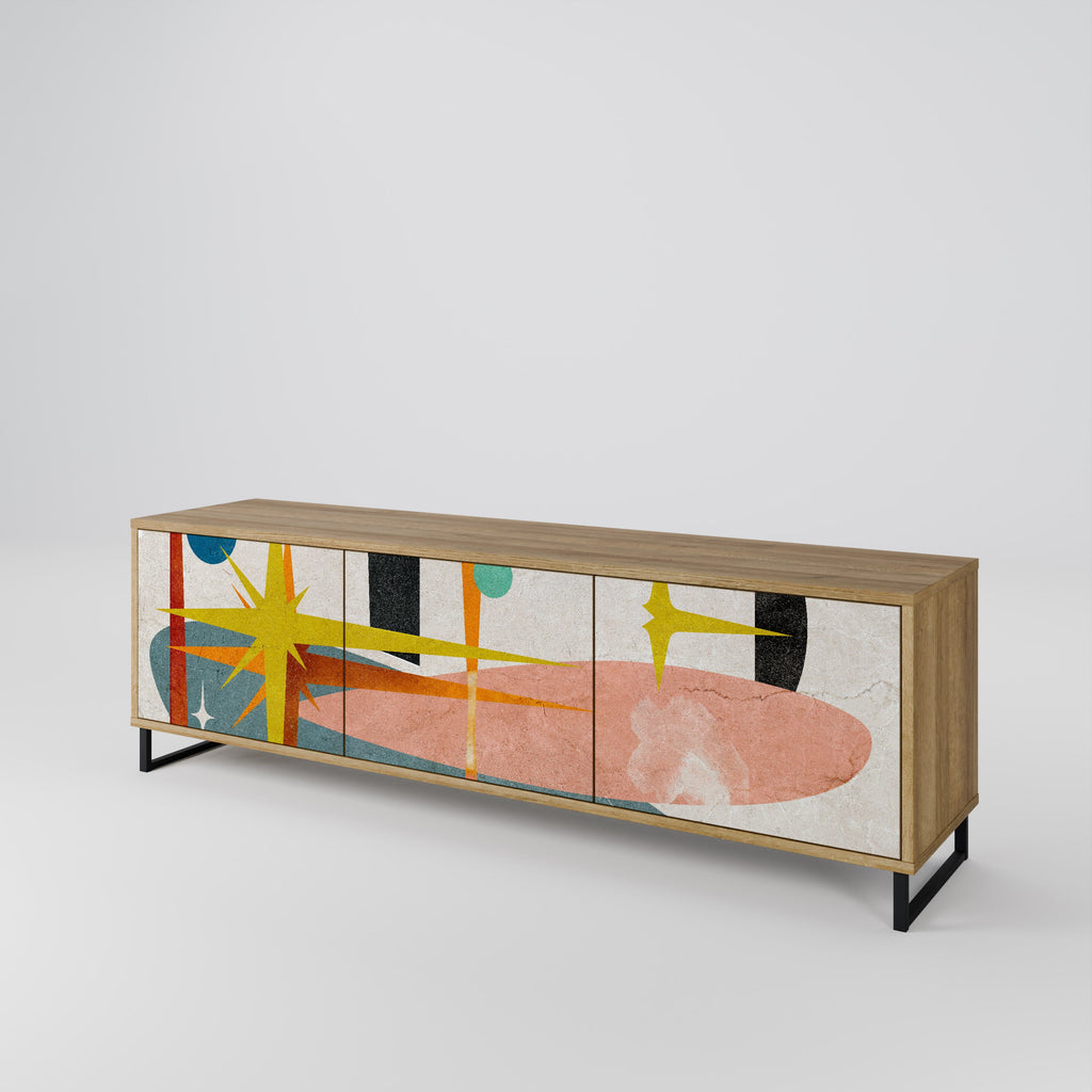 INTERSTELLAR VIBES TV-Lowboard mit 3 Türen in Eiche-Optik