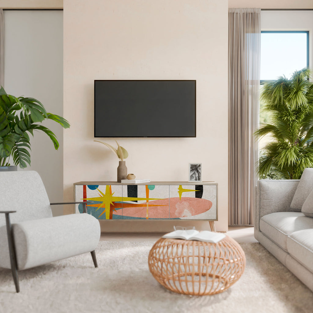 INTERSTELLAR VIBES TV-Lowboard mit 3 Türen in Eiche-Optik