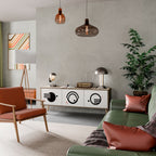 BLACK AND WHITE COMBINATION 3-Door TV Stand in Oak Effect