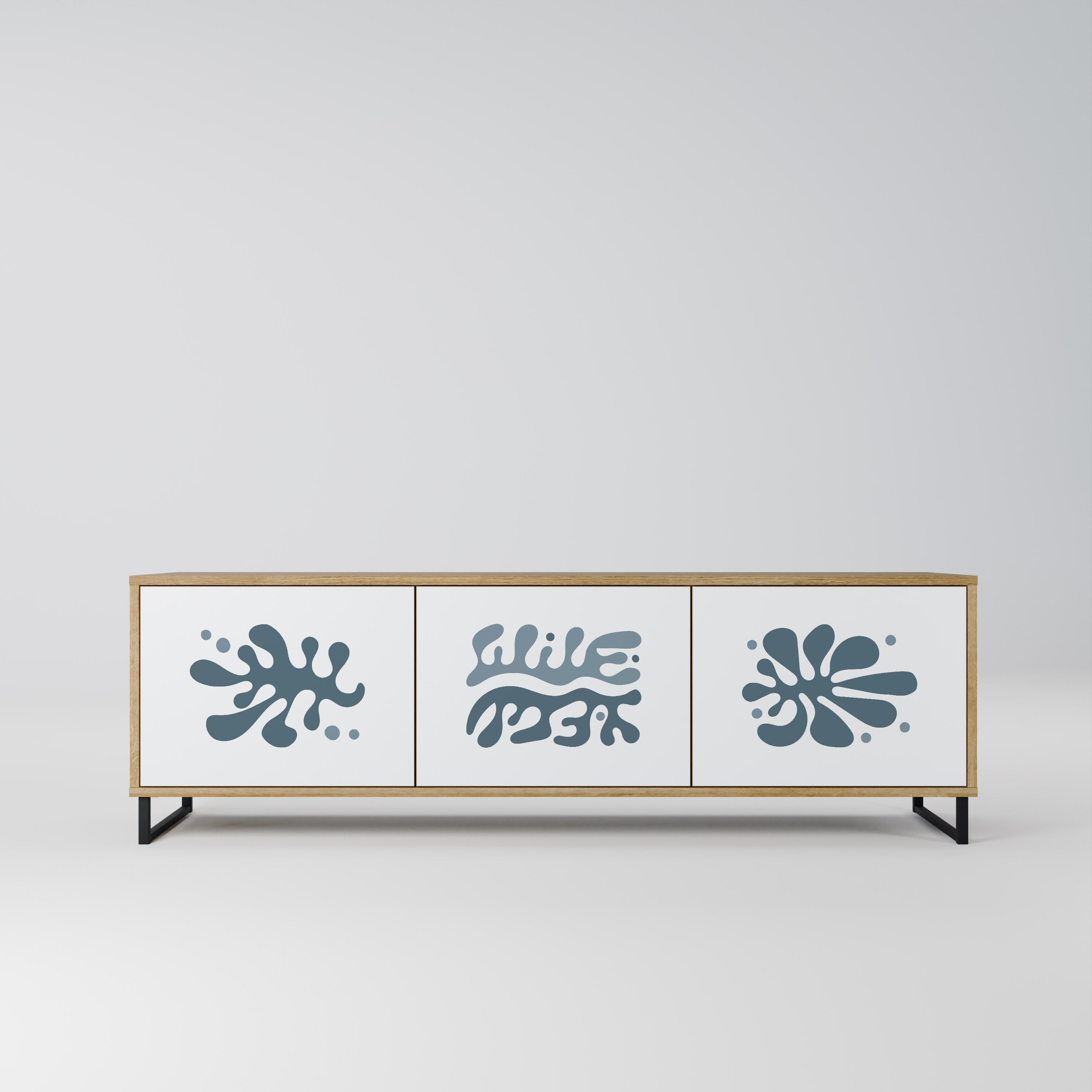 WONDERLAND VEGETATION TV-Lowboard mit 3 Türen in Eiche-Optik