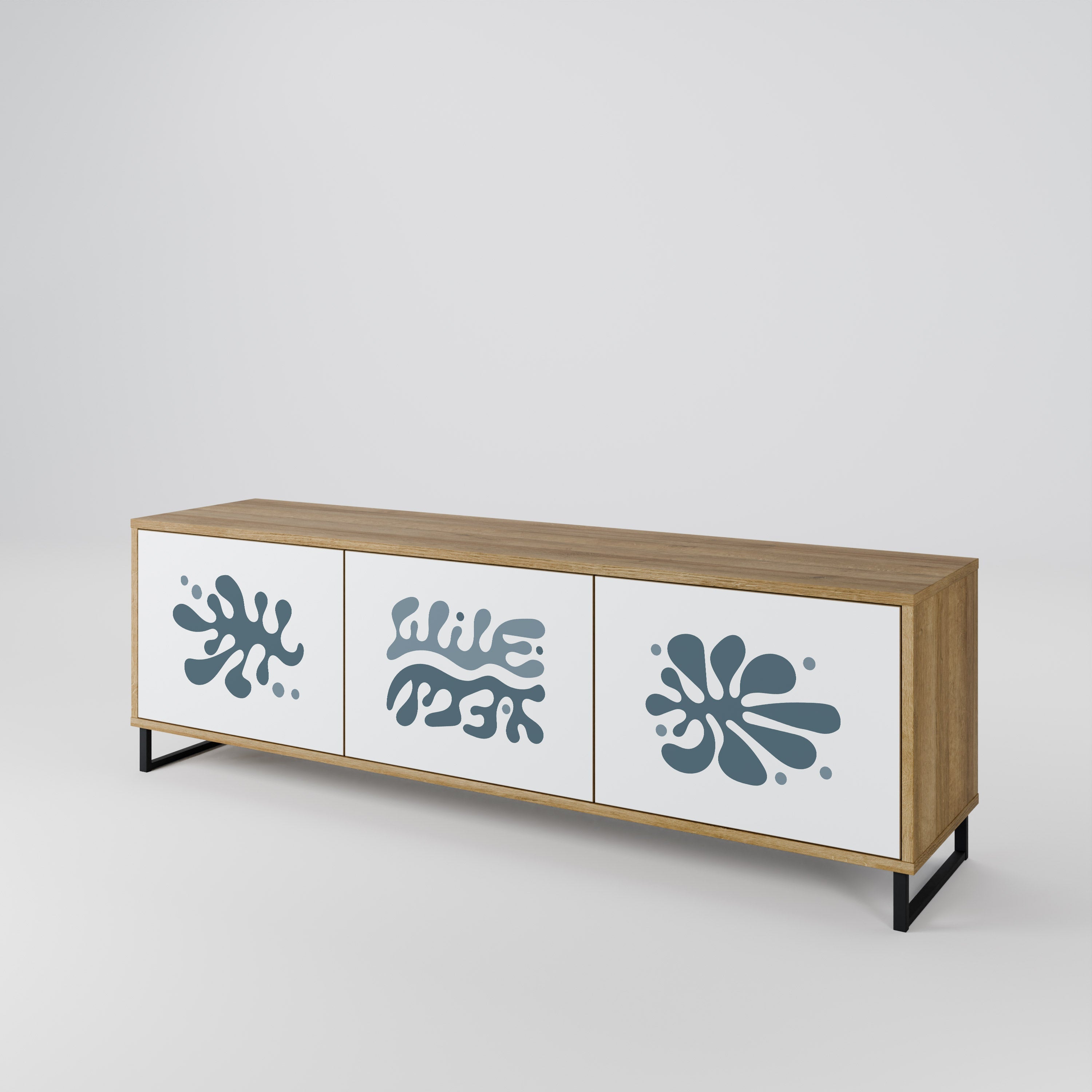 WONDERLAND VEGETATION TV-Lowboard mit 3 Türen in Eiche-Optik