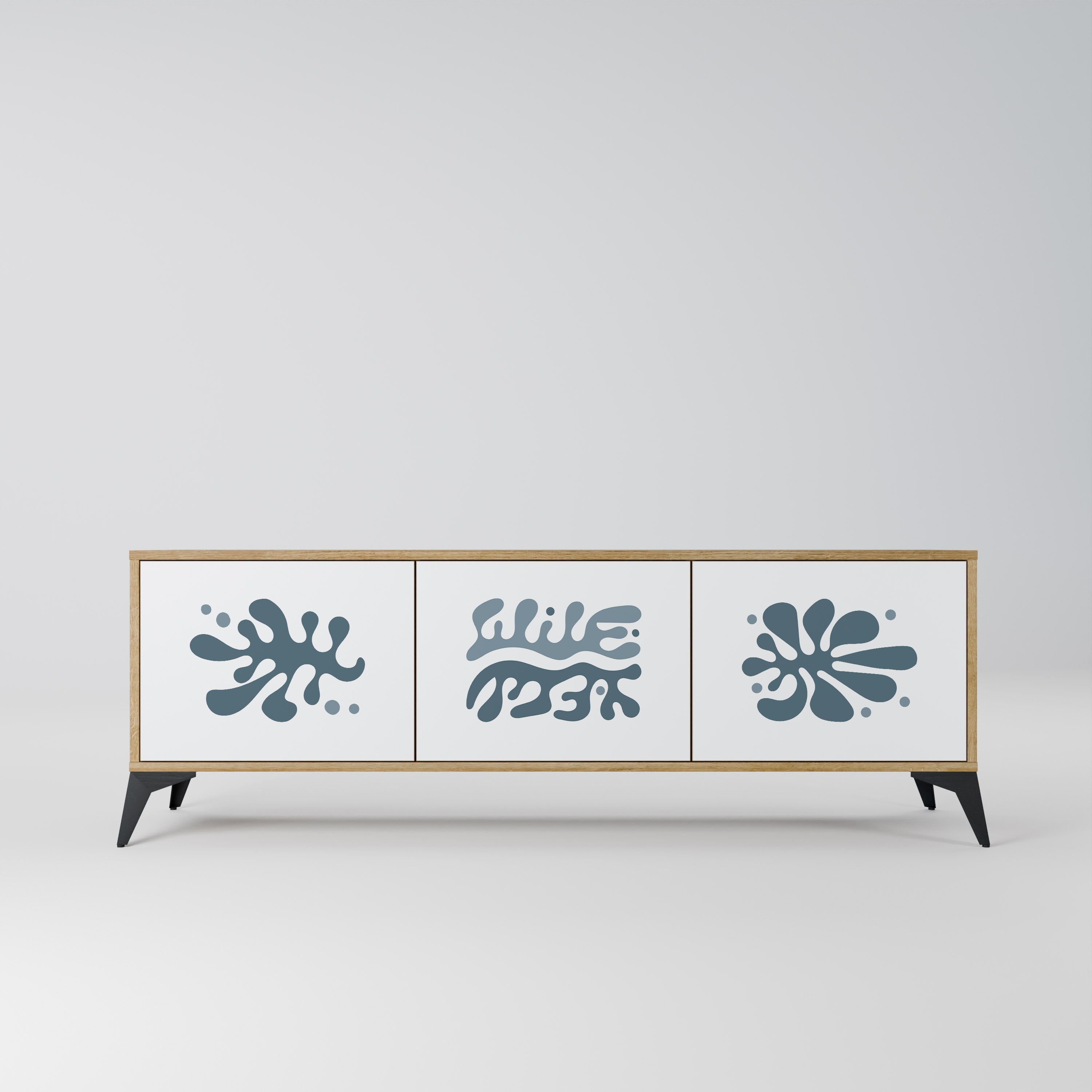 WONDERLAND VEGETATION TV-Lowboard mit 3 Türen in Eiche-Optik