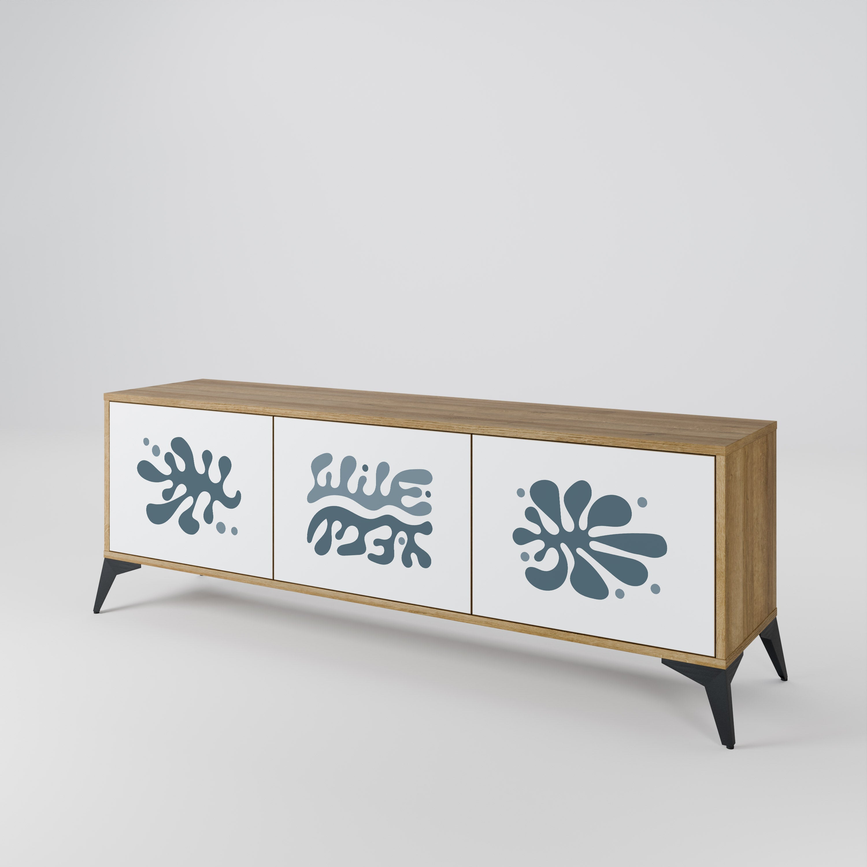 WONDERLAND VEGETATION TV-Lowboard mit 3 Türen in Eiche-Optik