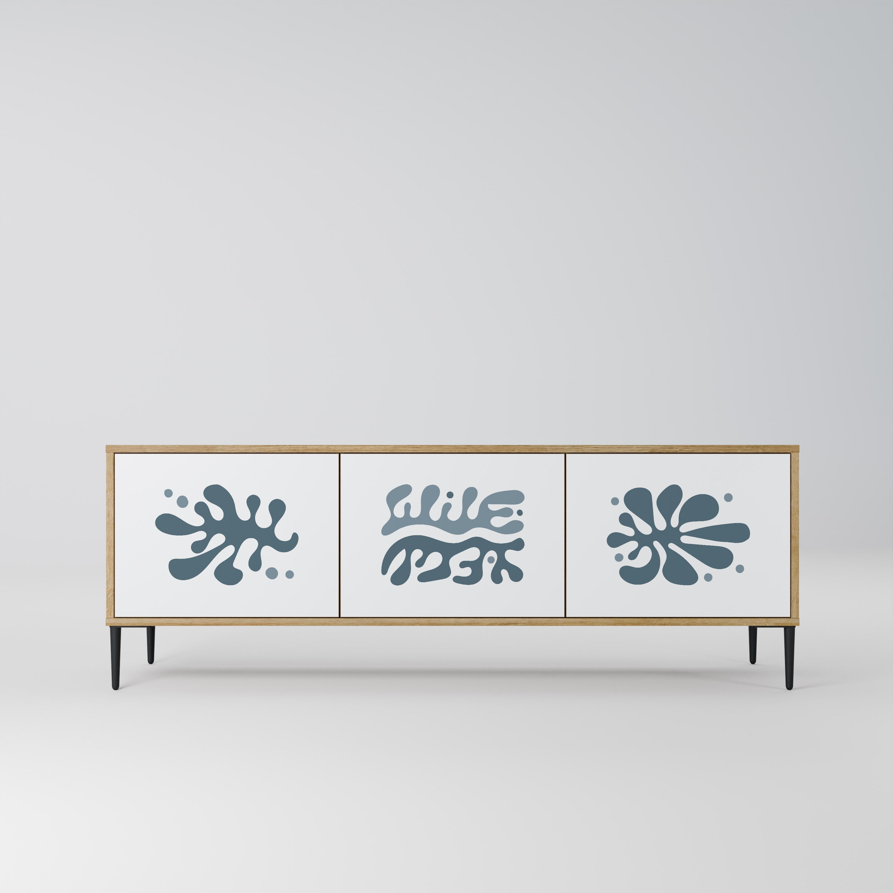 WONDERLAND VEGETATION TV-Lowboard mit 3 Türen in Eiche-Optik