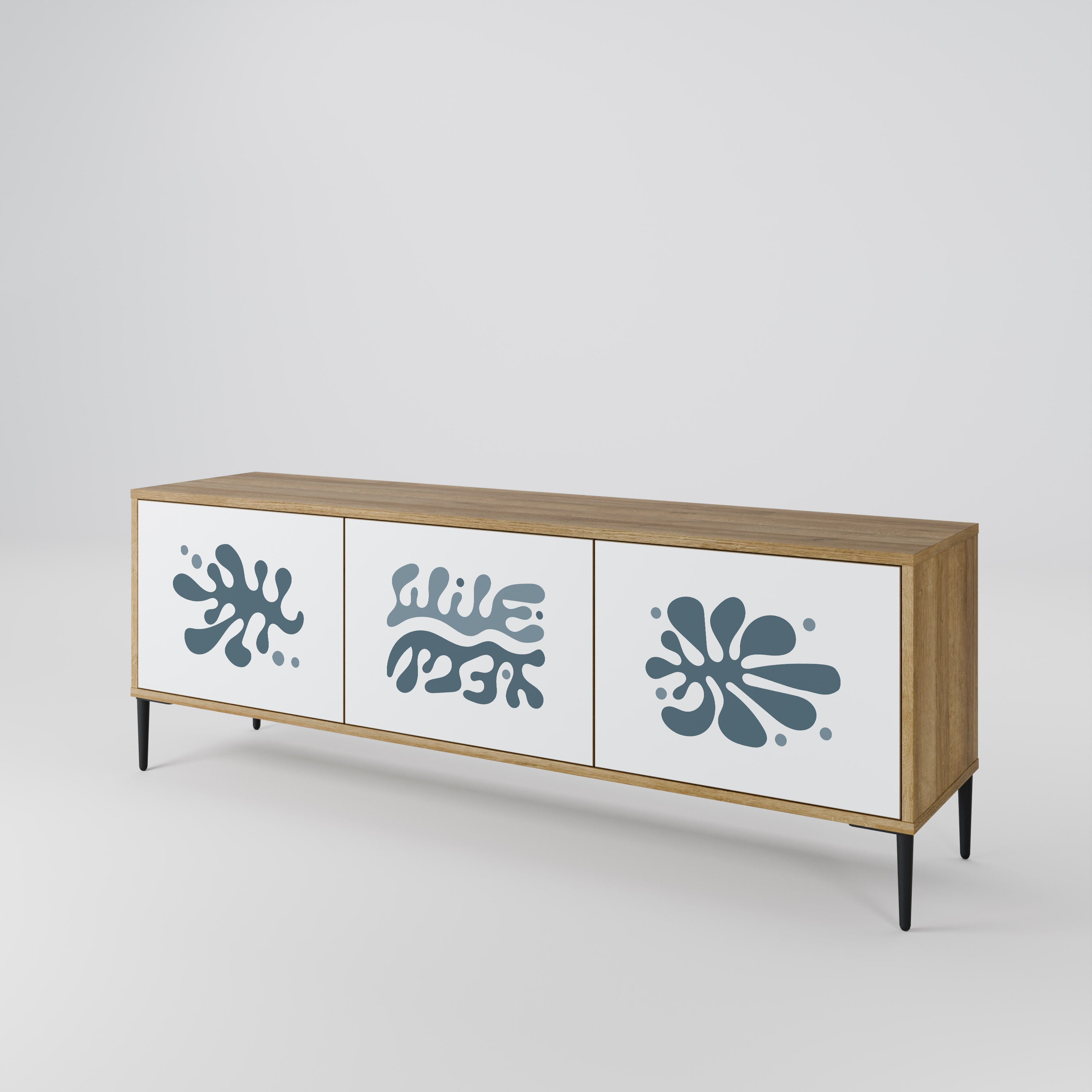 WONDERLAND VEGETATION TV-Lowboard mit 3 Türen in Eiche-Optik