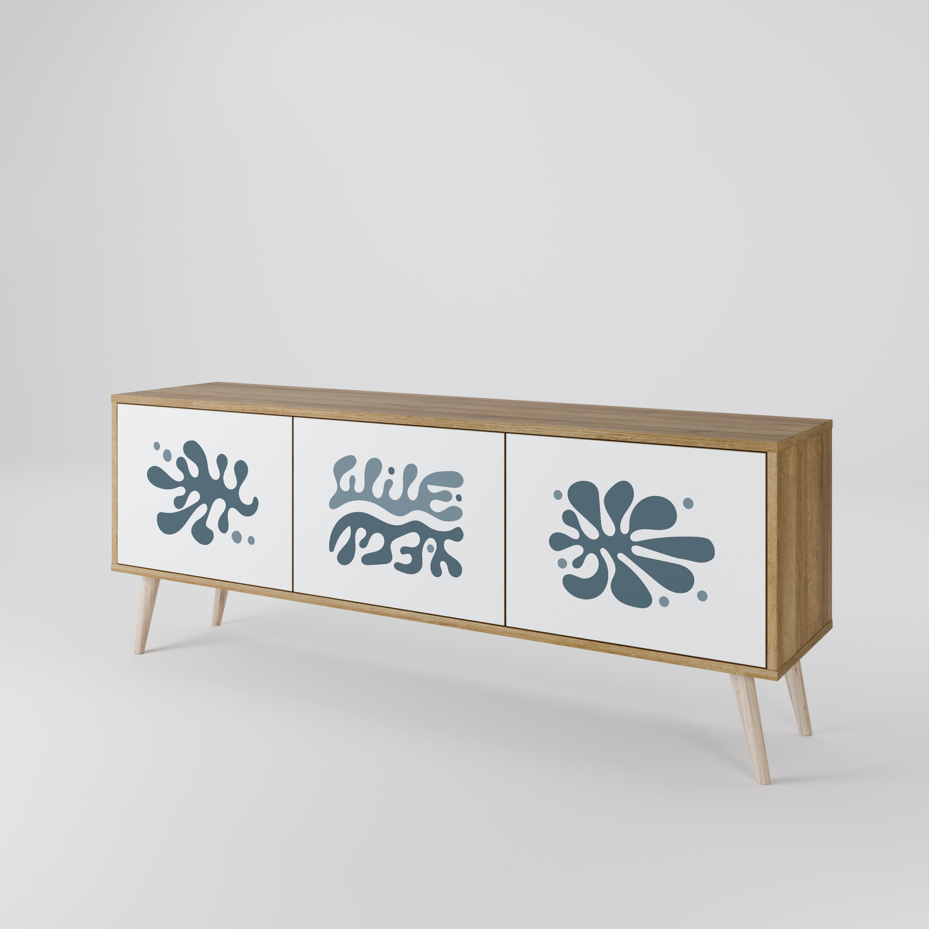 WONDERLAND VEGETATION TV-Lowboard mit 3 Türen in Eiche-Optik