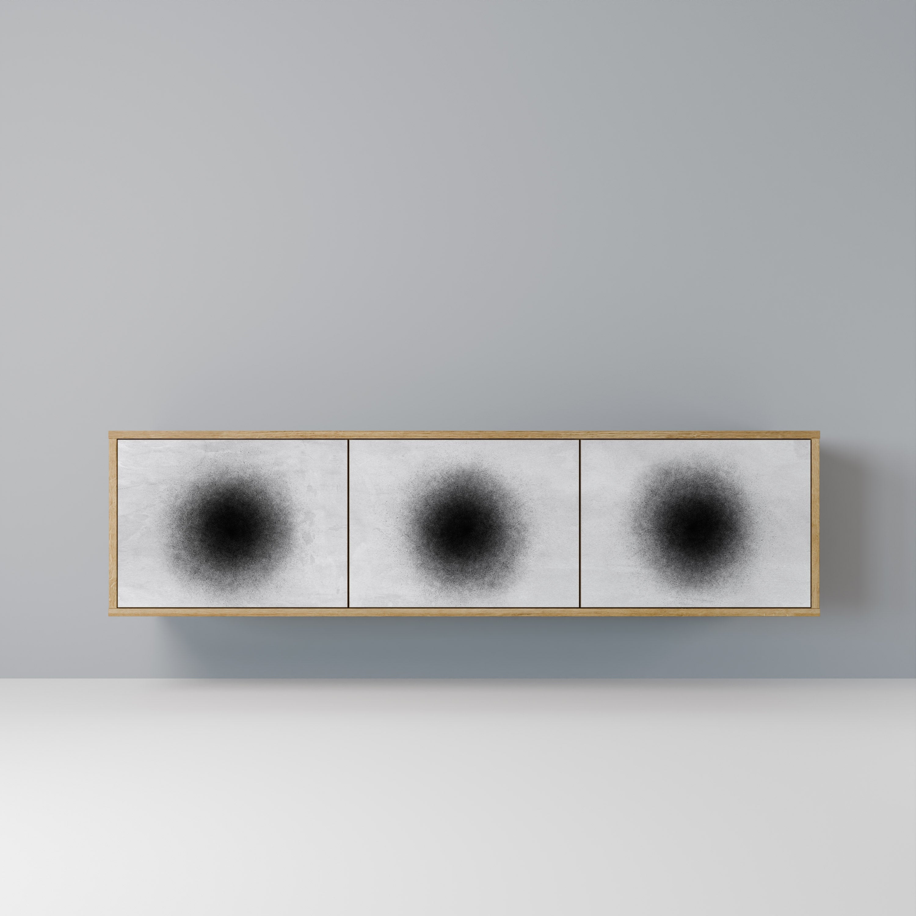 BLACK HOLE TV-Lowboard mit 3 Türen in Eiche-Optik