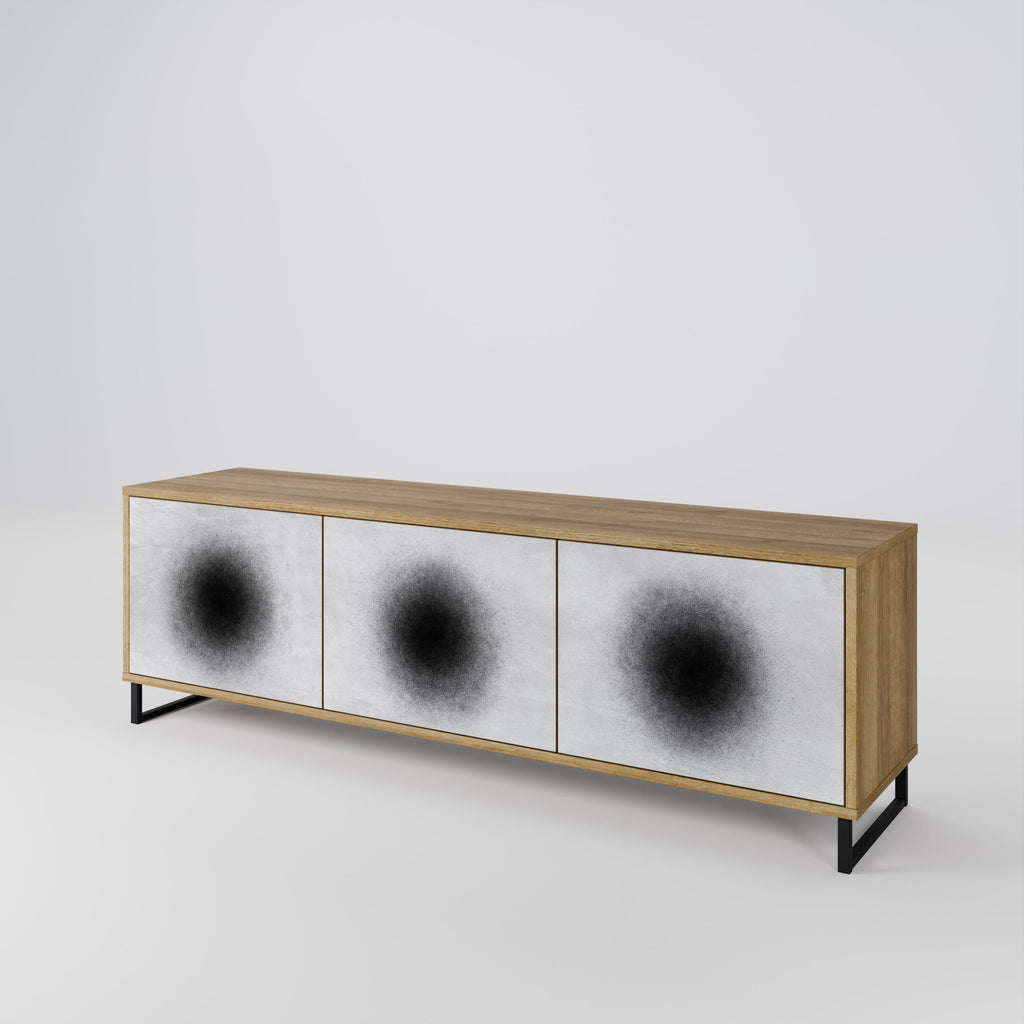 BLACK HOLE TV-Lowboard mit 3 Türen in Eiche-Optik