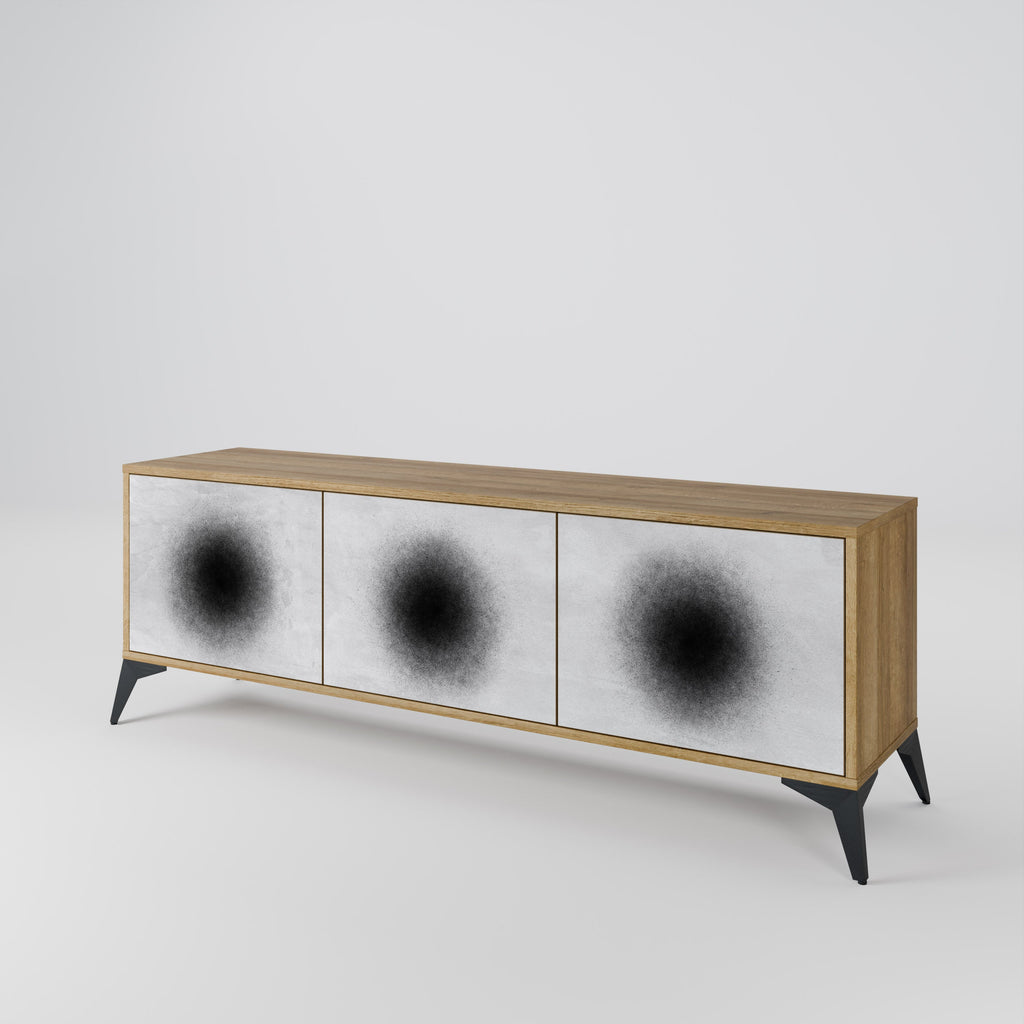 BLACK HOLE TV-Lowboard mit 3 Türen in Eiche-Optik