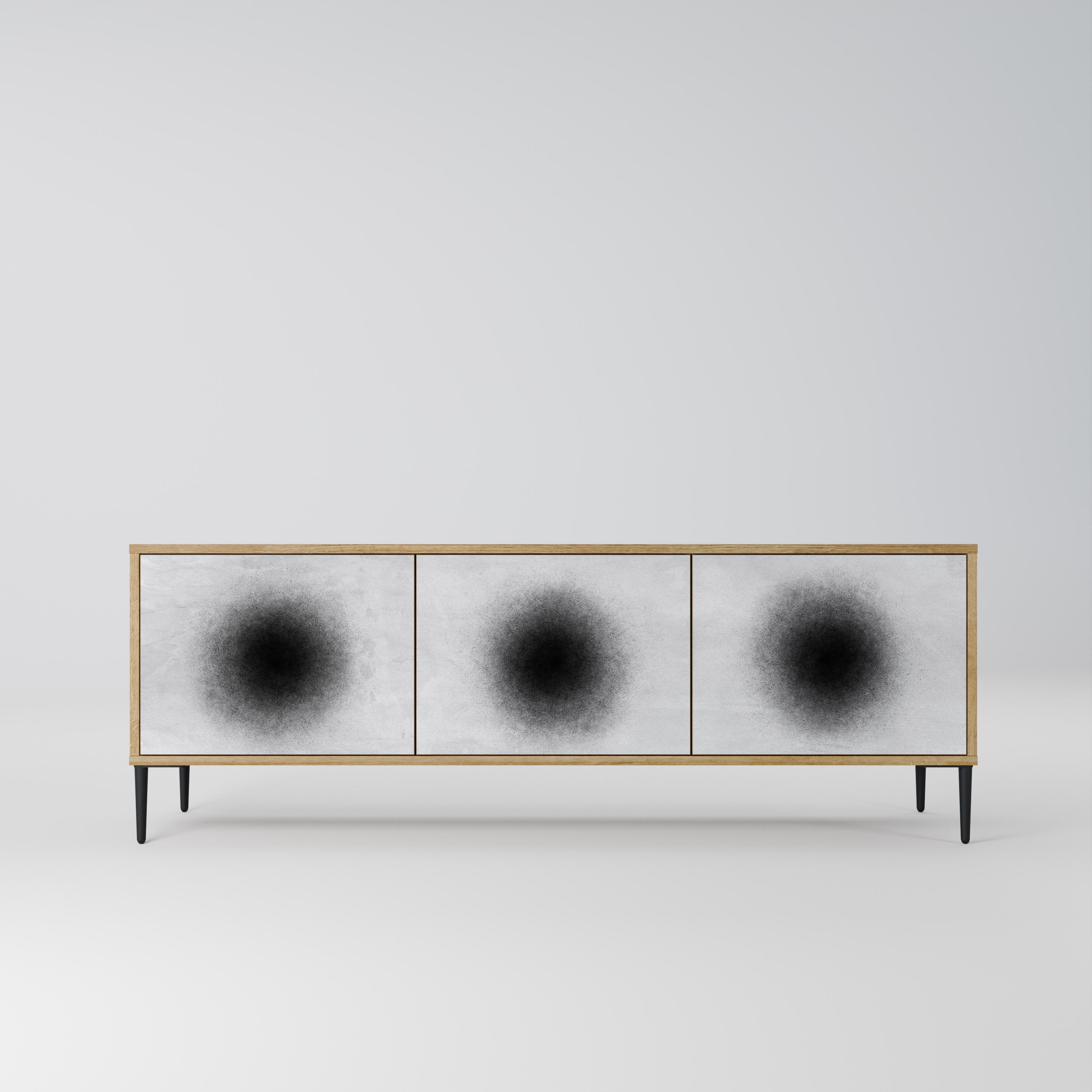 BLACK HOLE TV-Lowboard mit 3 Türen in Eiche-Optik