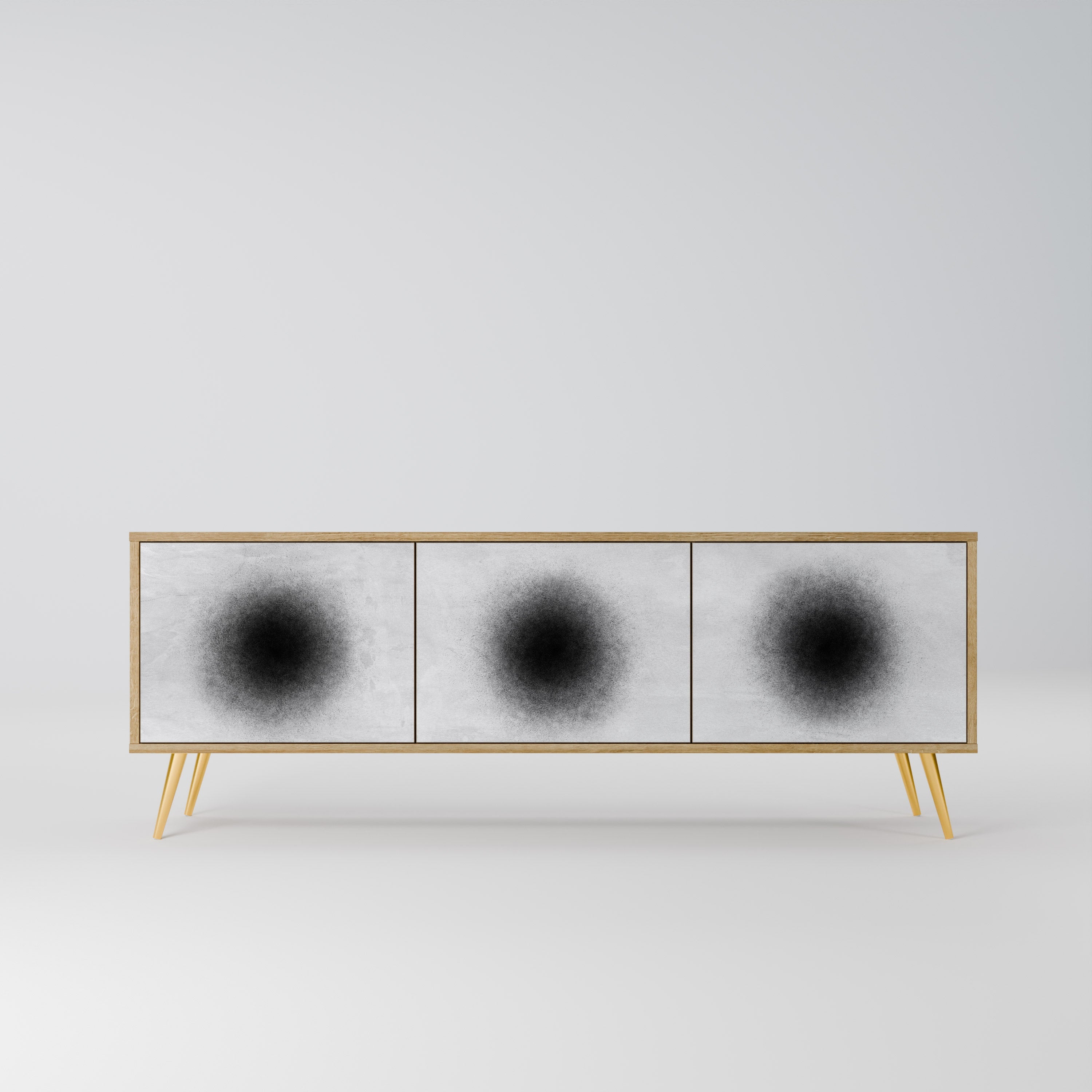 BLACK HOLE TV-Lowboard mit 3 Türen in Eiche-Optik