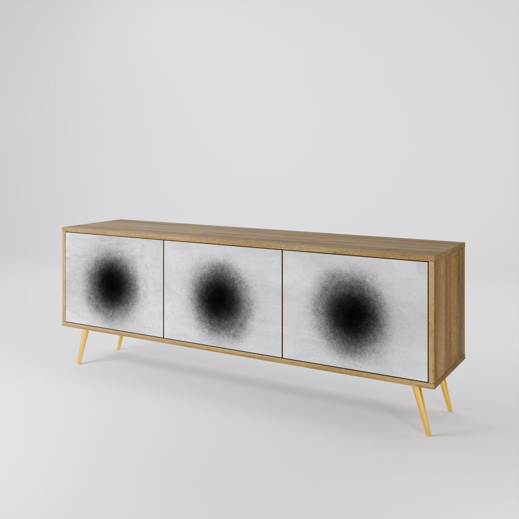 BLACK HOLE TV-Lowboard mit 3 Türen in Eiche-Optik