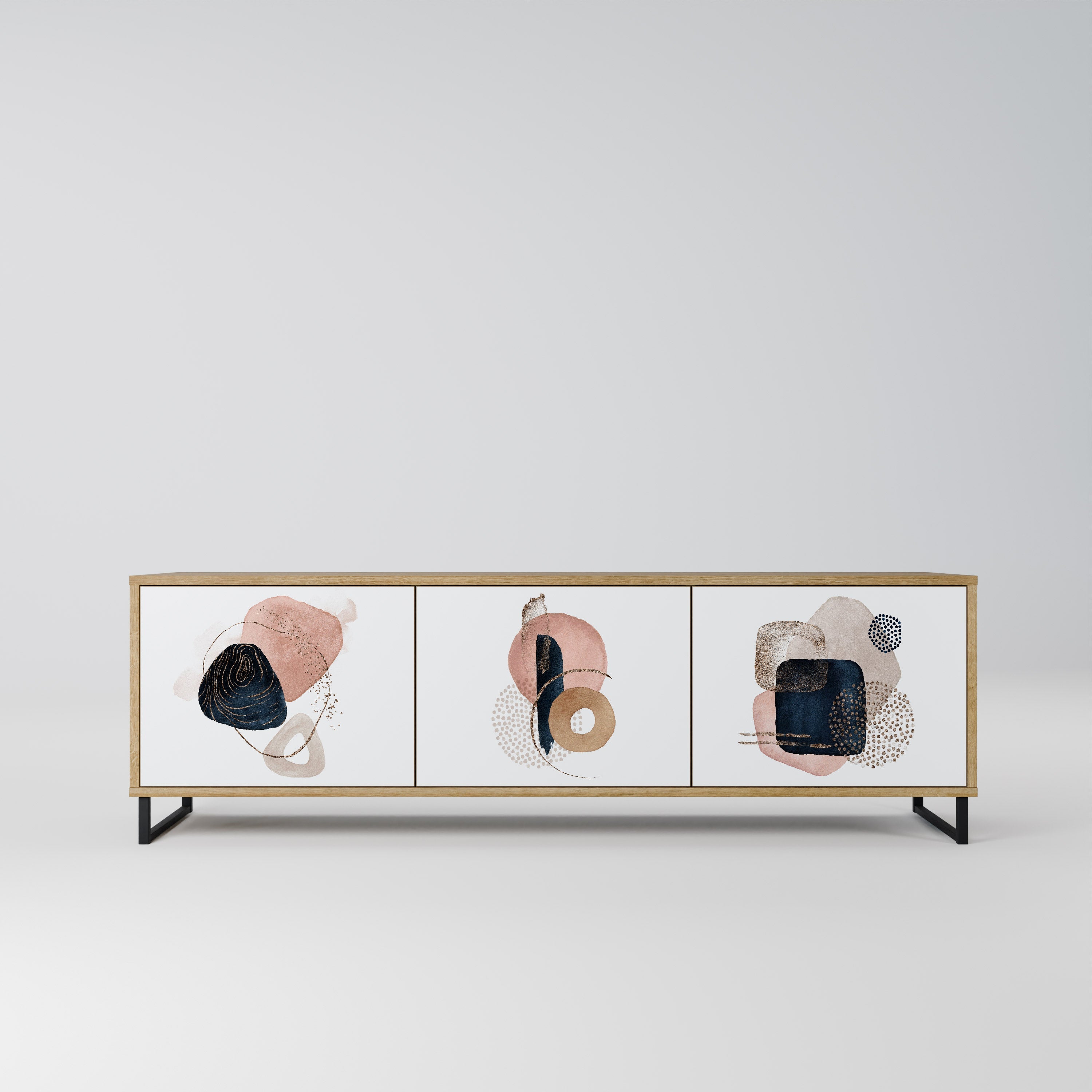 COLORFUL SHAPES TV-Lowboard mit 3 Türen in Eiche-Optik