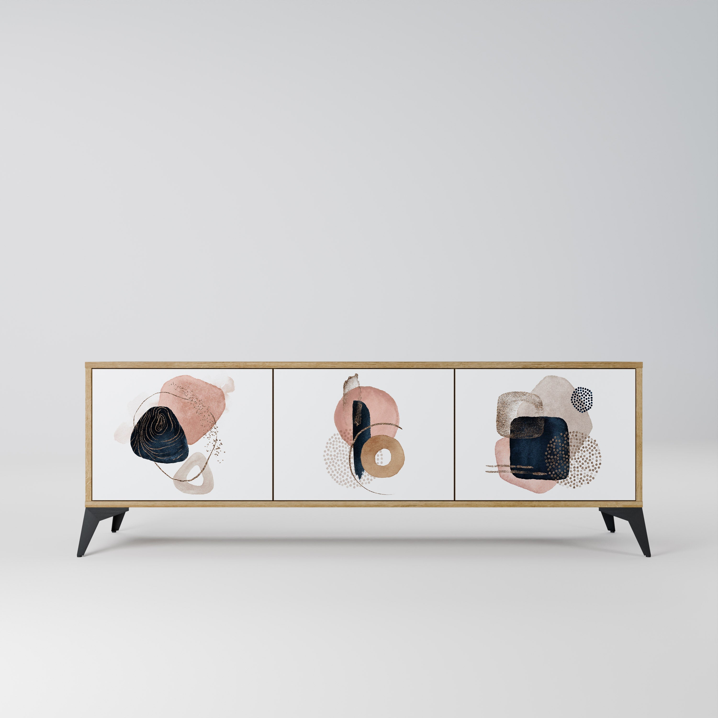 COLORFUL SHAPES TV-Lowboard mit 3 Türen in Eiche-Optik