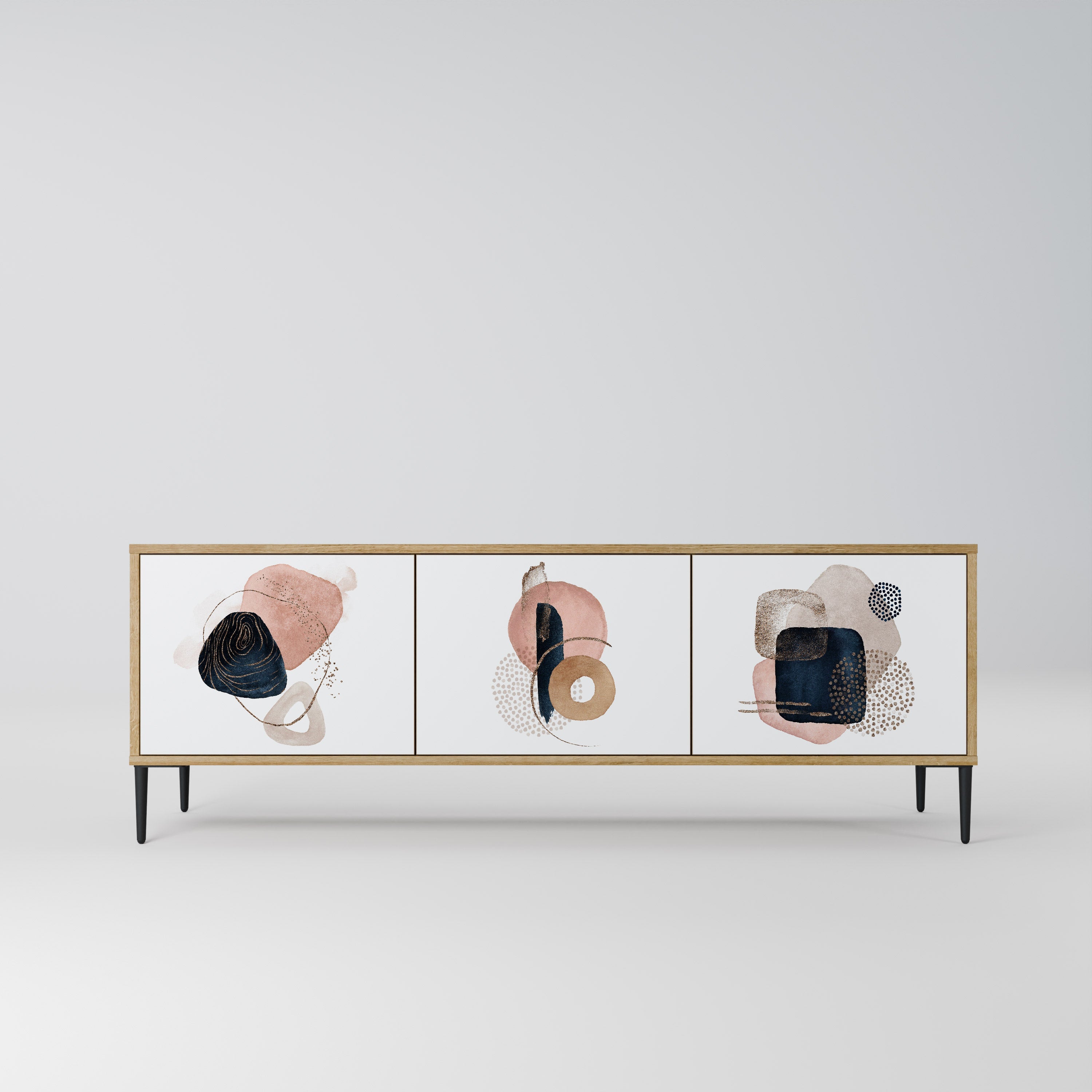 COLORFUL SHAPES TV-Lowboard mit 3 Türen in Eiche-Optik