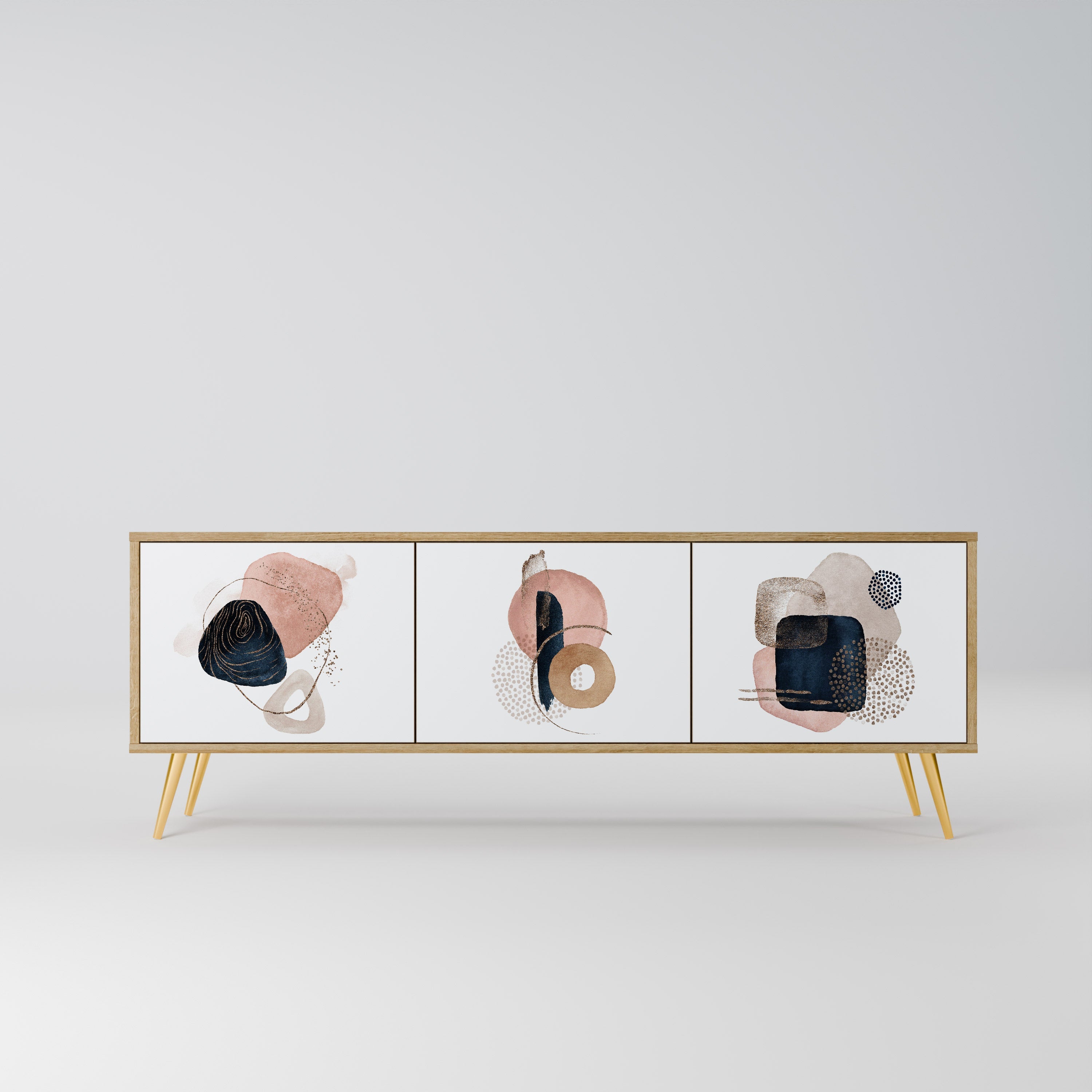 COLORFUL SHAPES TV-Lowboard mit 3 Türen in Eiche-Optik