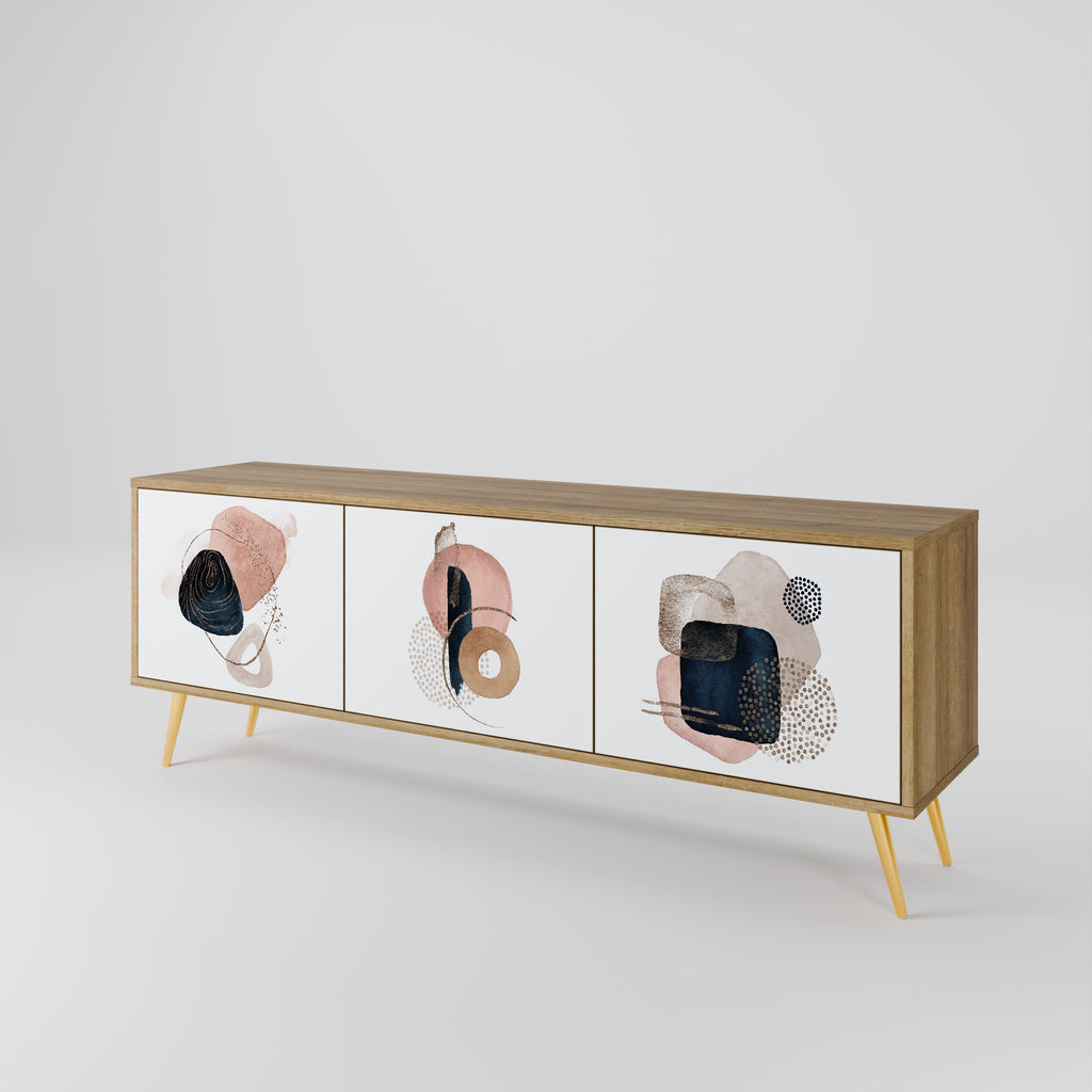 COLORFUL SHAPES TV-Lowboard mit 3 Türen in Eiche-Optik