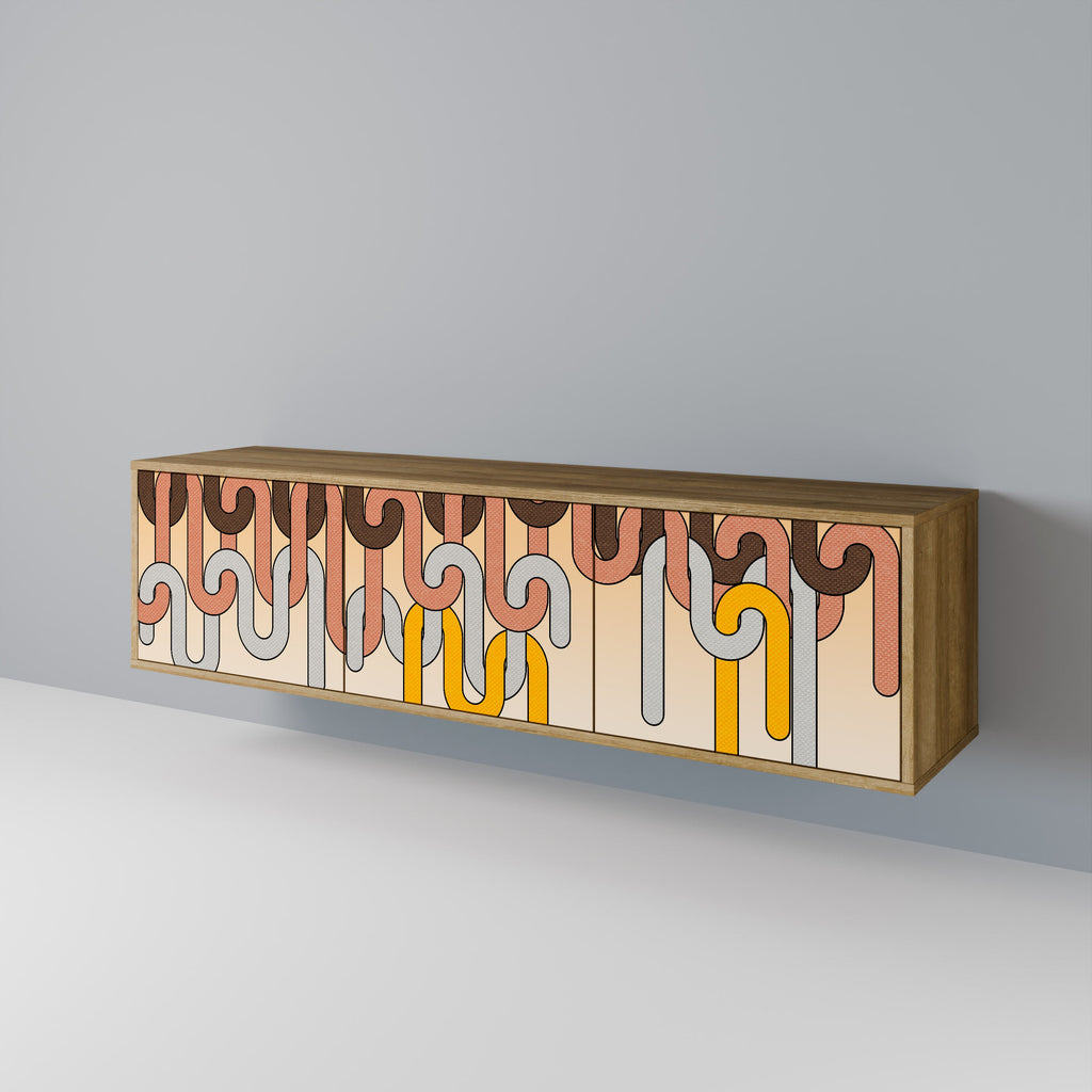 COLORFUL STRINGS TV-Lowboard mit 3 Türen in Eiche-Optik