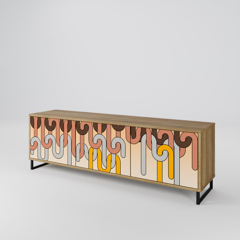 COLORFUL STRINGS TV-Lowboard mit 3 Türen in Eiche-Optik