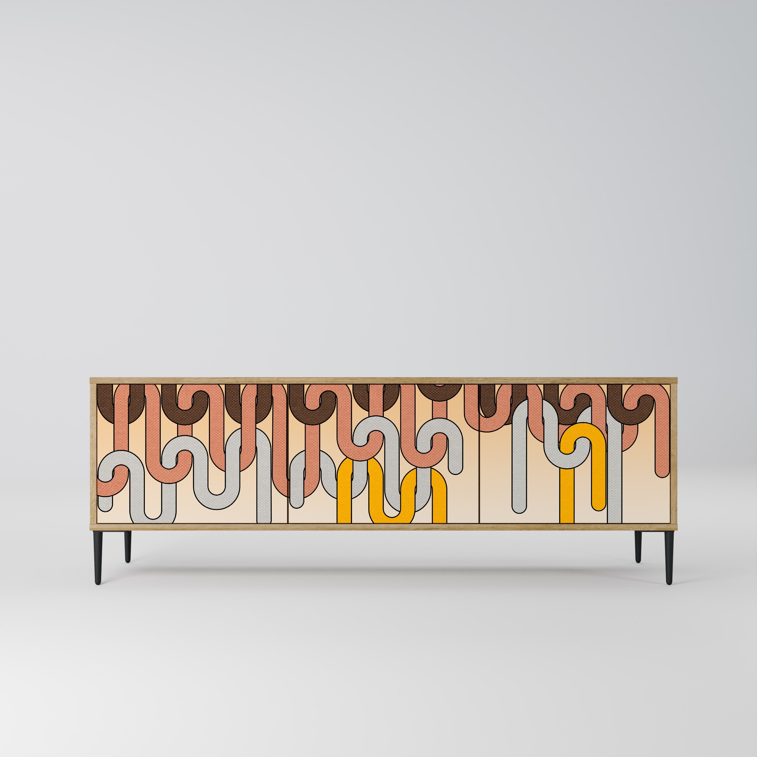 COLORFUL STRINGS TV-Lowboard mit 3 Türen in Eiche-Optik