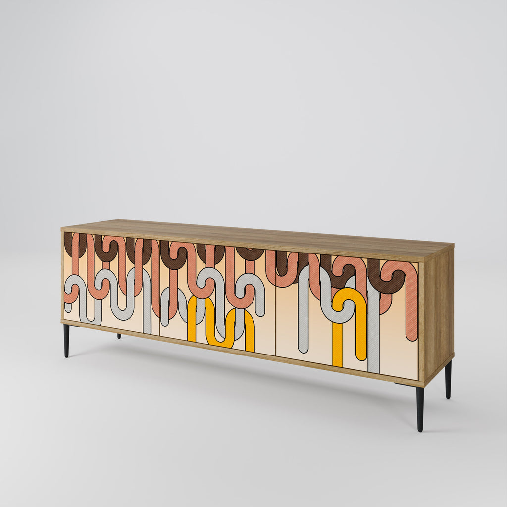 COLORFUL STRINGS TV-Lowboard mit 3 Türen in Eiche-Optik