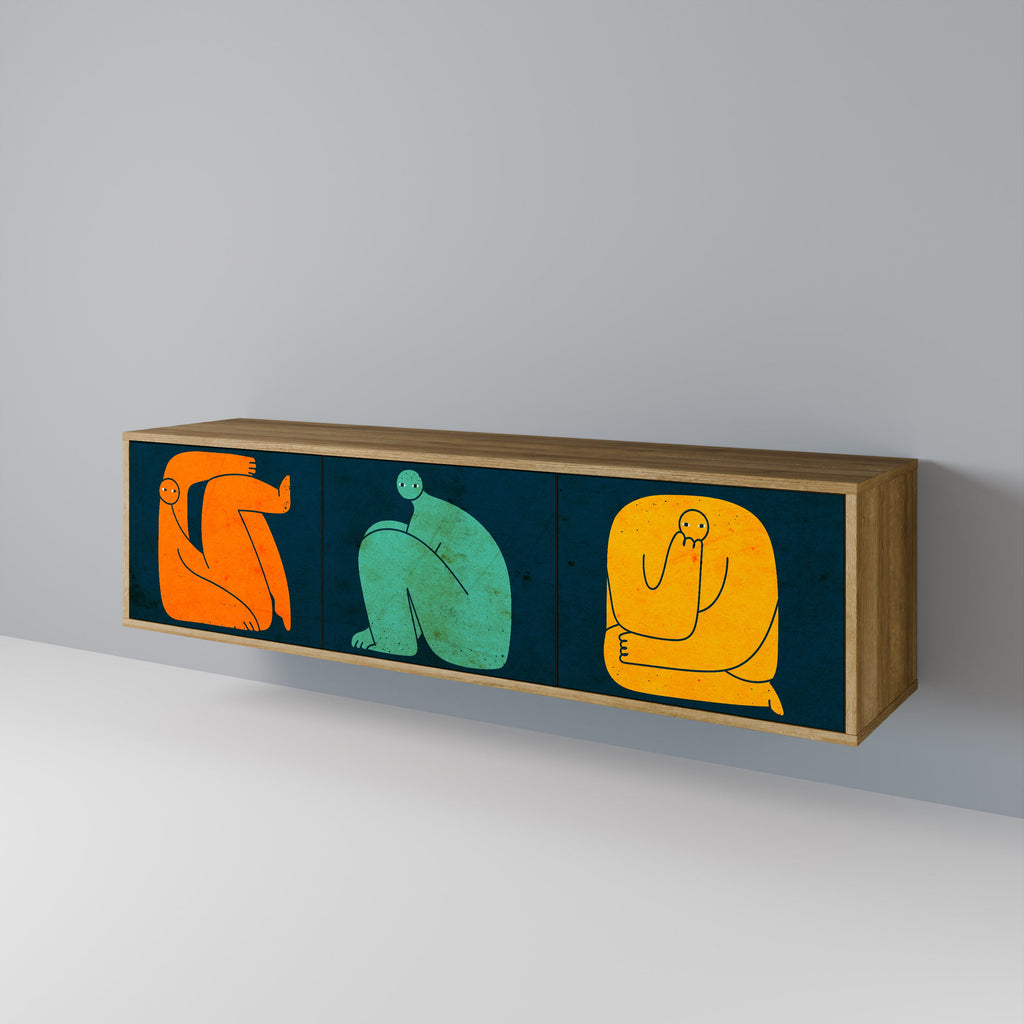 TOGETHER BUT SEPARATELY TV-Lowboard mit 3 Türen in Eiche-Optik