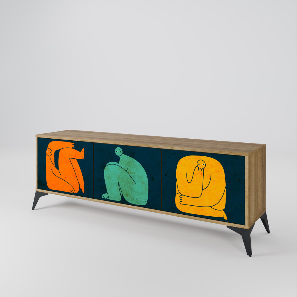 TOGETHER BUT SEPARATELY TV-Lowboard mit 3 Türen in Eiche-Optik