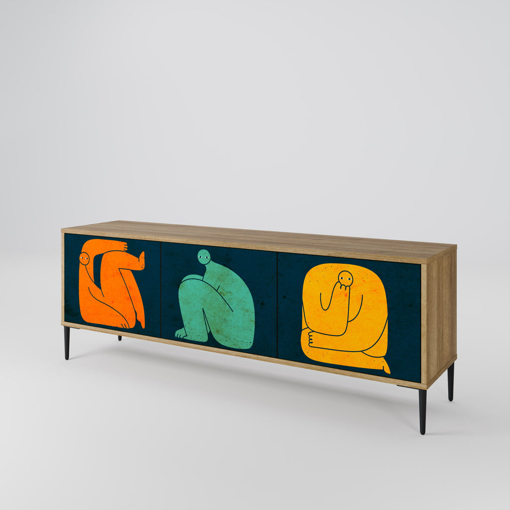 TOGETHER BUT SEPARATELY TV-Lowboard mit 3 Türen in Eiche-Optik