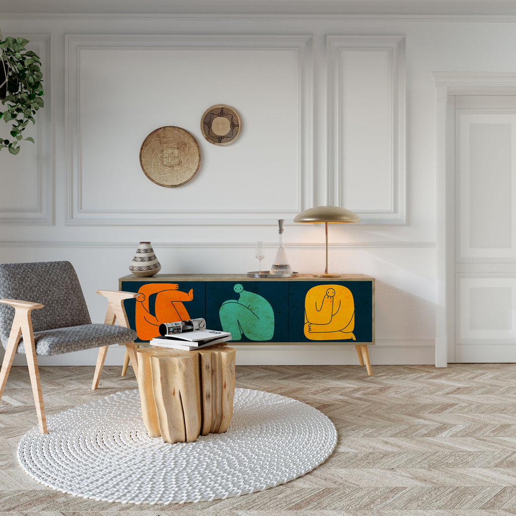 TOGETHER BUT SEPARATELY TV-Lowboard mit 3 Türen in Eiche-Optik