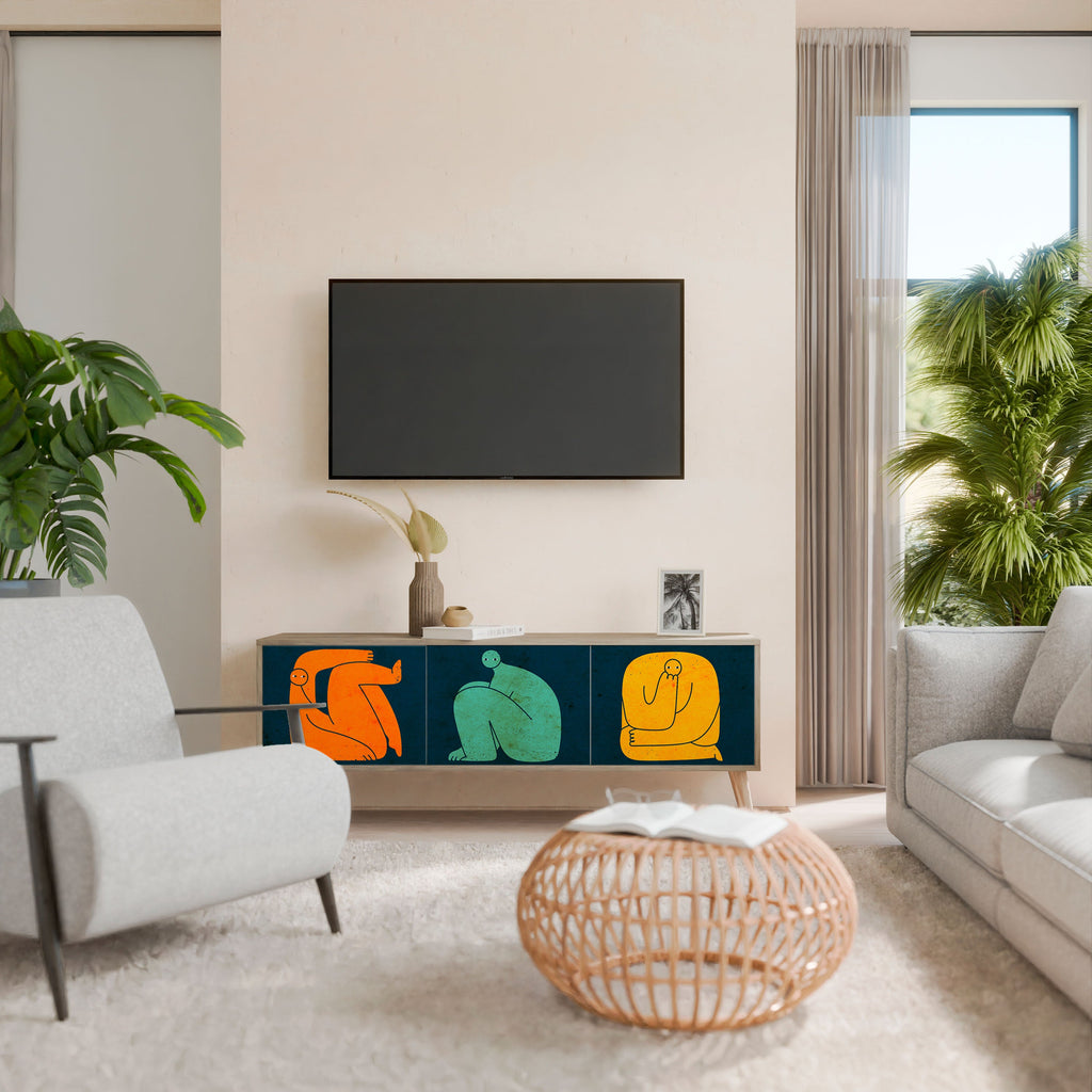 TOGETHER BUT SEPARATELY TV-Lowboard mit 3 Türen in Eiche-Optik