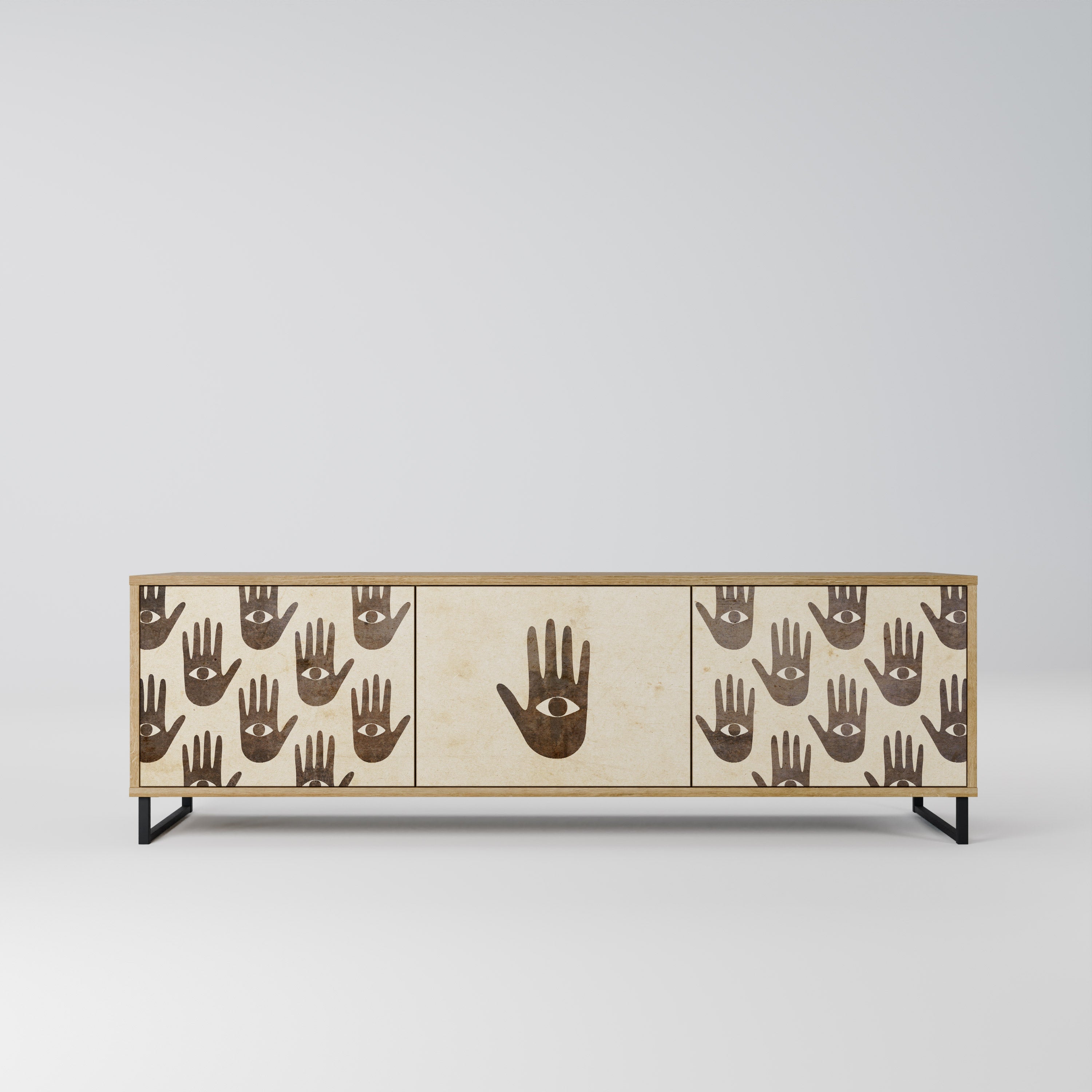 SEE MORE TV-Lowboard mit 3 Türen in Eiche-Optik