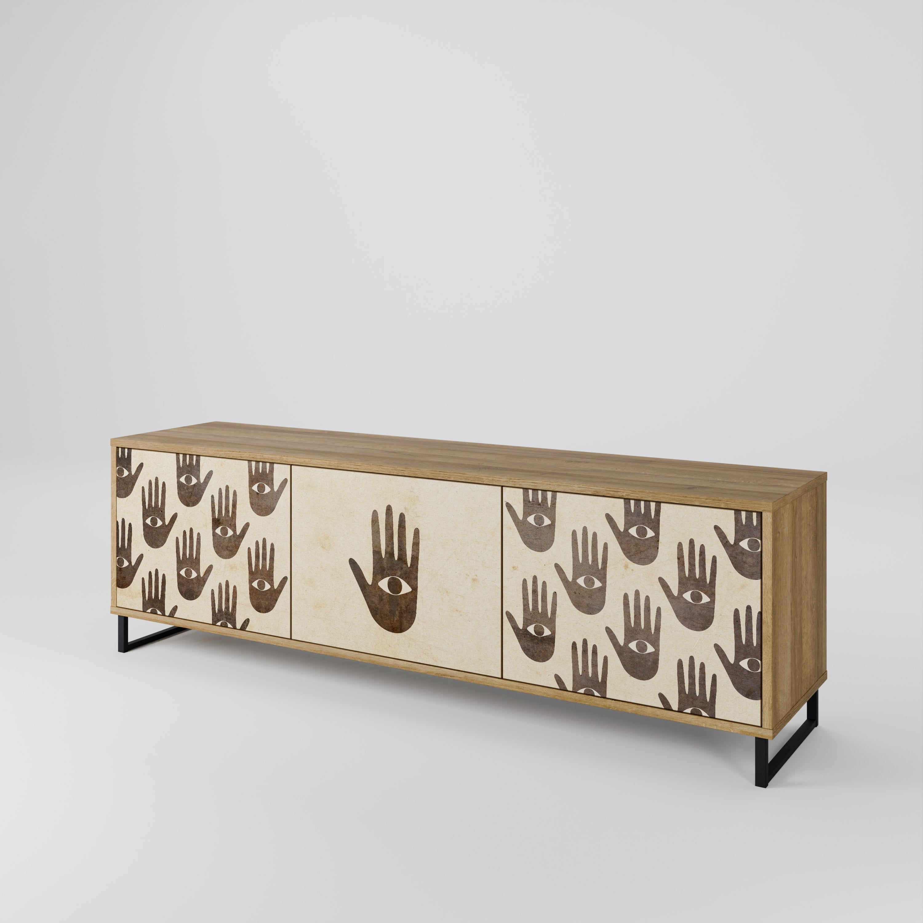 SEE MORE TV-Lowboard mit 3 Türen in Eiche-Optik